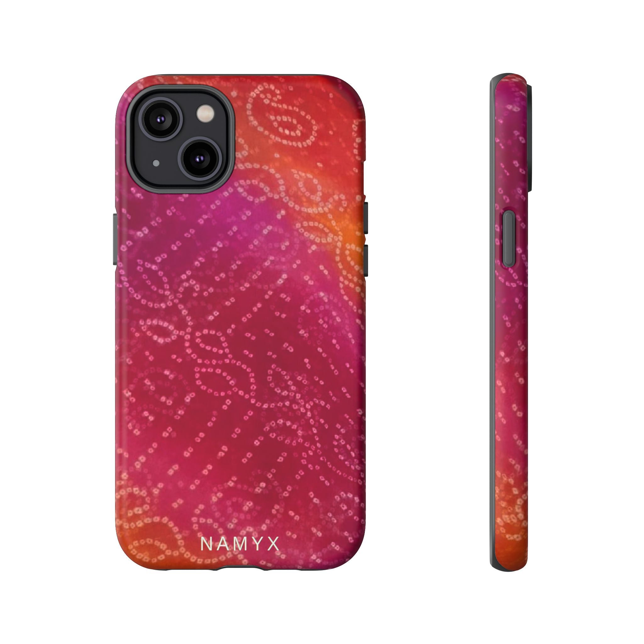 Floral Bandana Tough Case — Protective Phone Case with Pink Orange Paisley Design