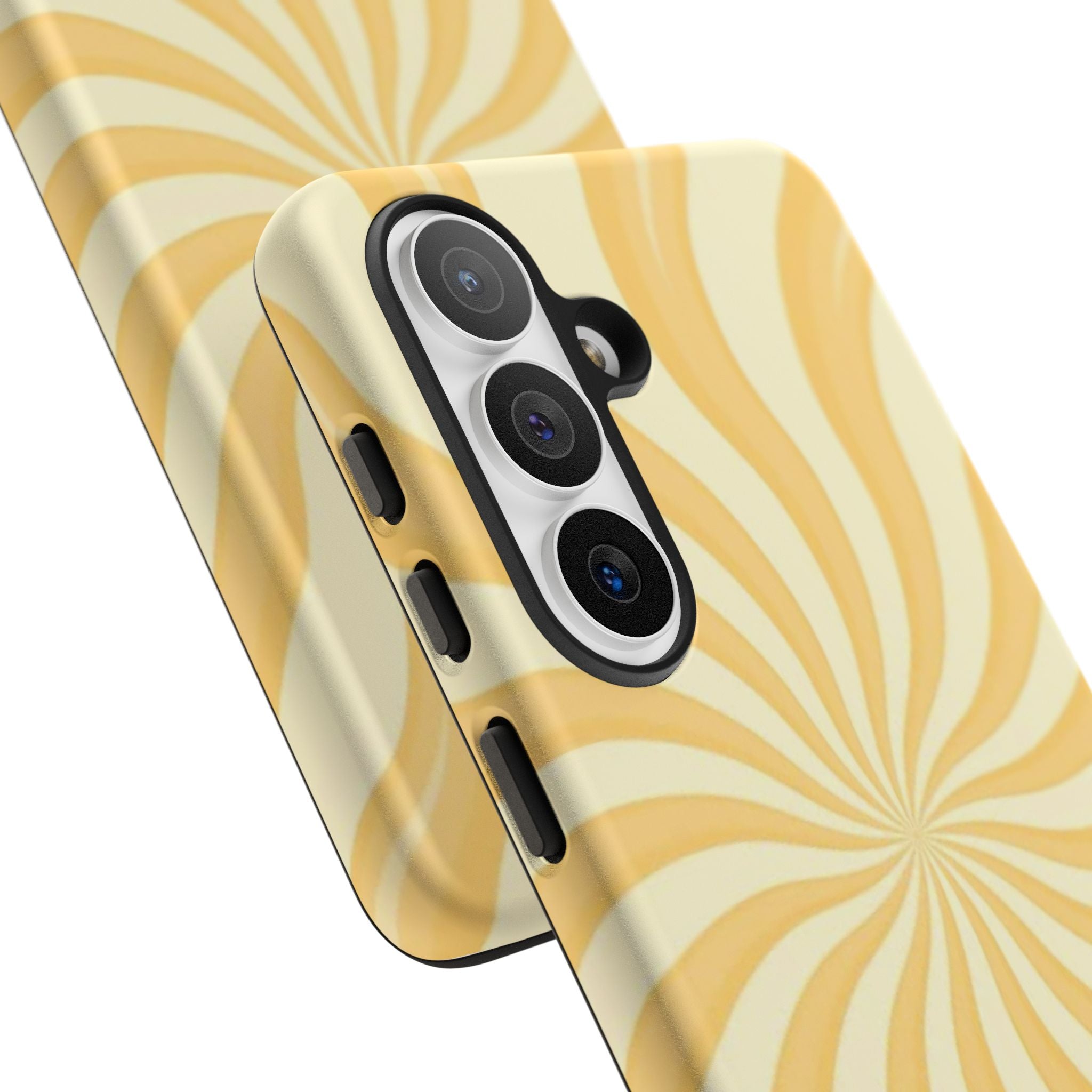 Phone Case — Retro Yellow Swirl Tough Protective Cover