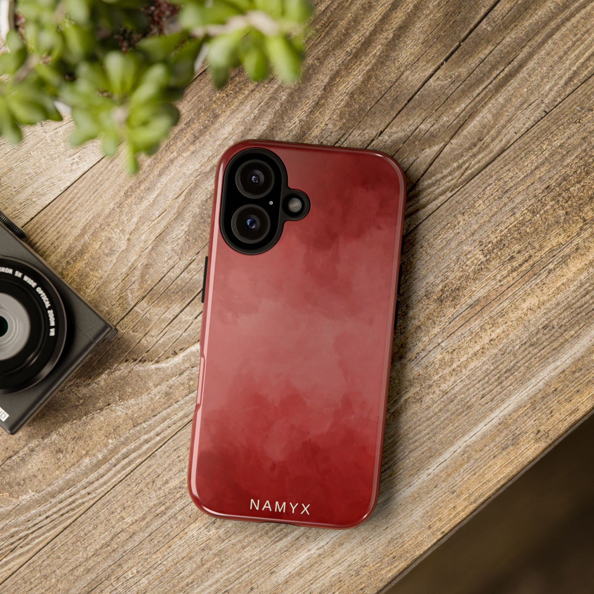 Red Watercolor Tough Phone Case — Durable Protective iPhone Cover