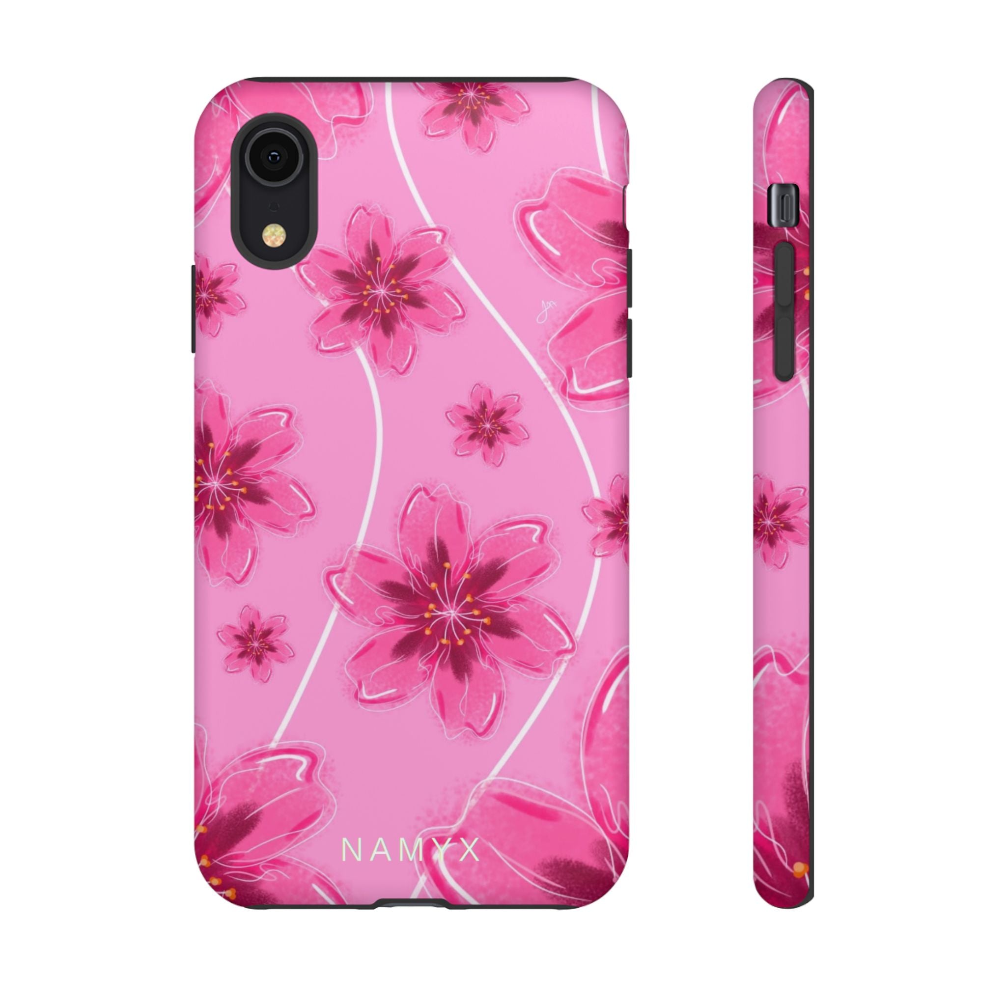 Pink Cherry Blossom Tough Phone Case — Floral Protective Cover