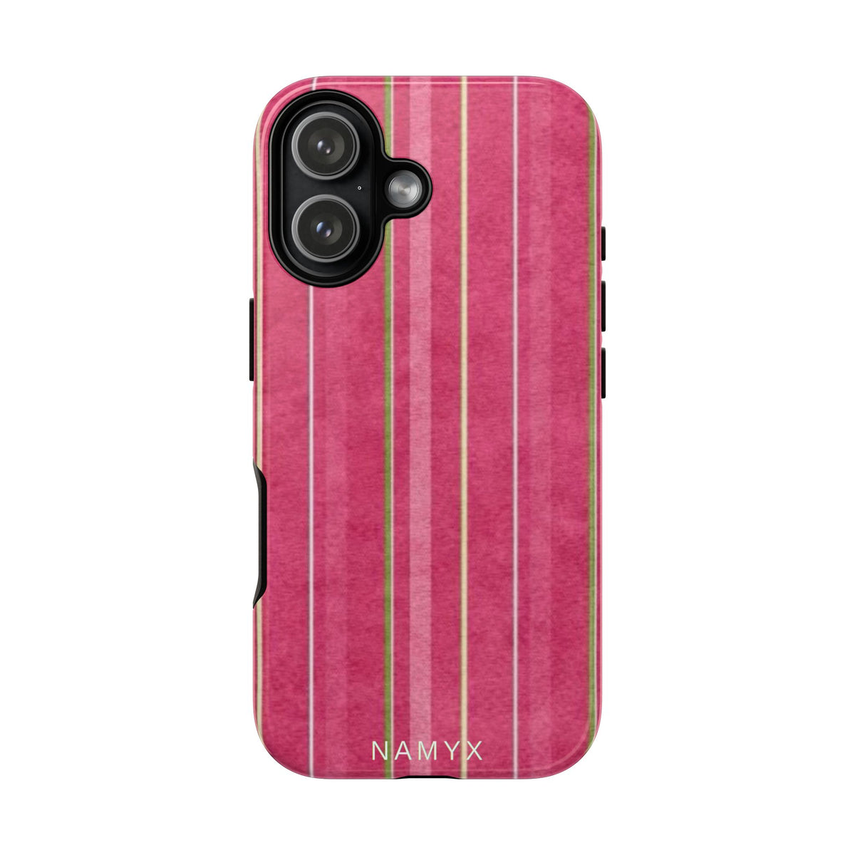 Pink Vertical Stripe Tough Phone Case — Durable Protective iPhone Cover with Subtle Vintage Stripes