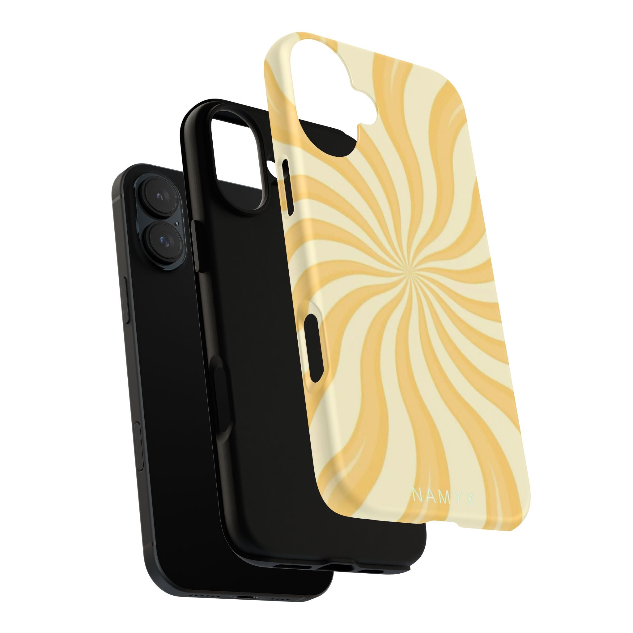 Phone Case — Retro Yellow Swirl Tough Protective Cover