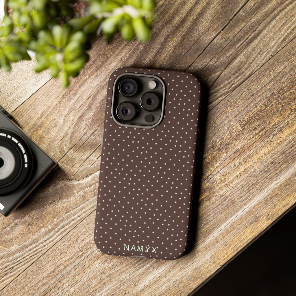 Brown Polka Dot Tough Phone Case - Slim Protective iPhone Cover
