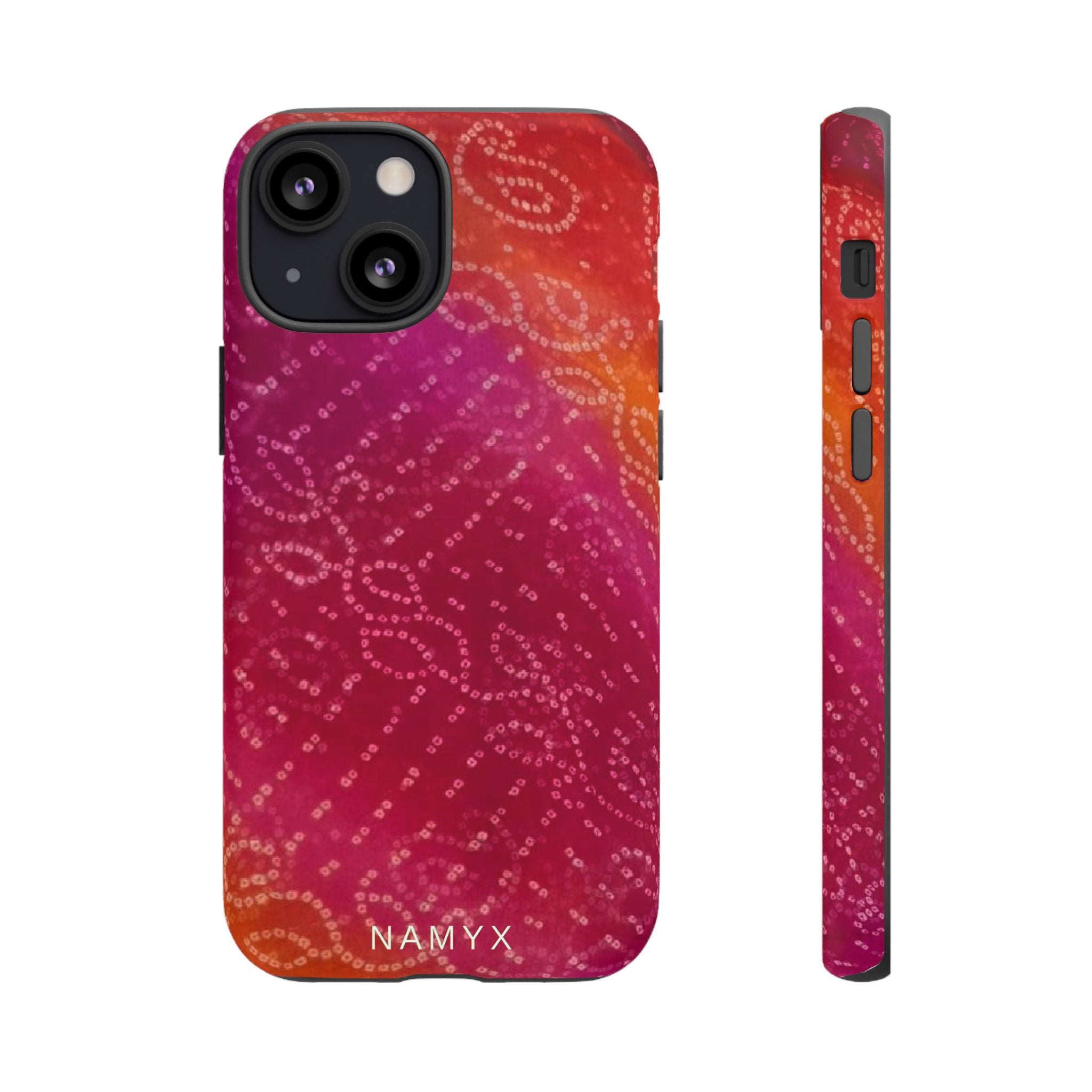 Floral Bandana Tough Case — Protective Phone Case with Pink Orange Paisley Design