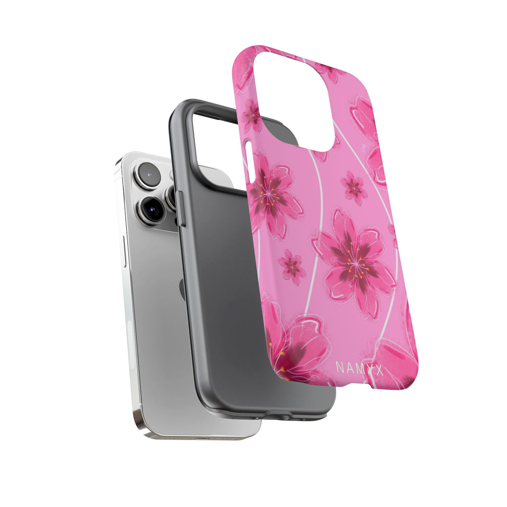 Pink Cherry Blossom Tough Phone Case — Floral Protective Cover