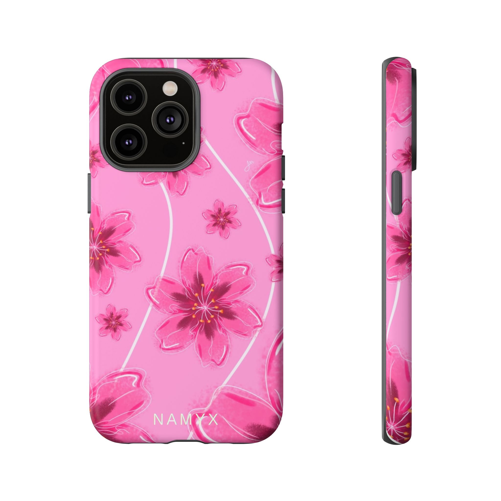 Pink Cherry Blossom Tough Phone Case — Floral Protective Cover