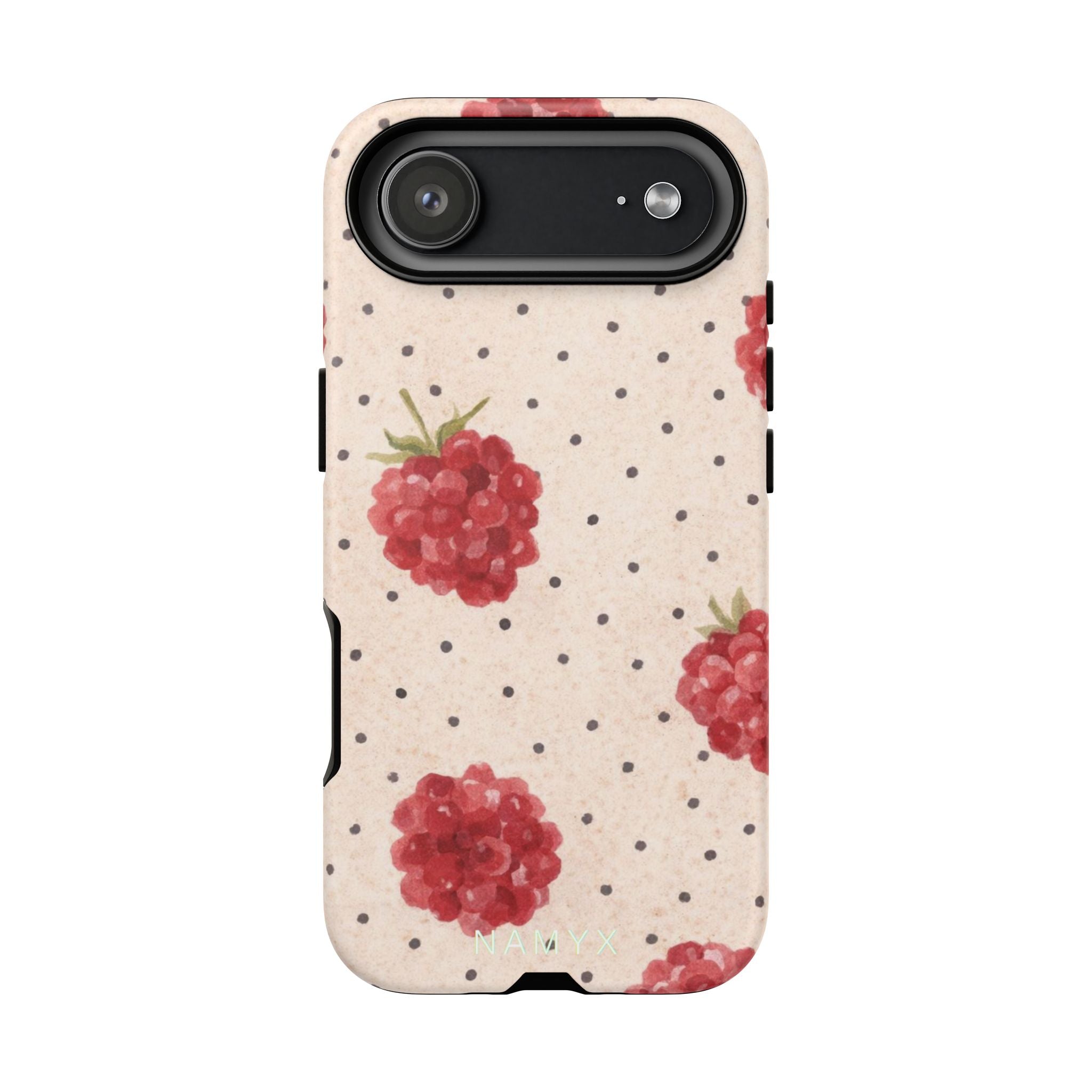 Raspberry Dotted Tough Phone Case — Vintage Floral Protective Cover