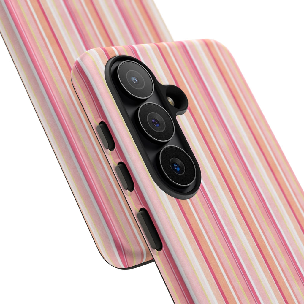 Pink Vintage Stripe Tough Phone Case
