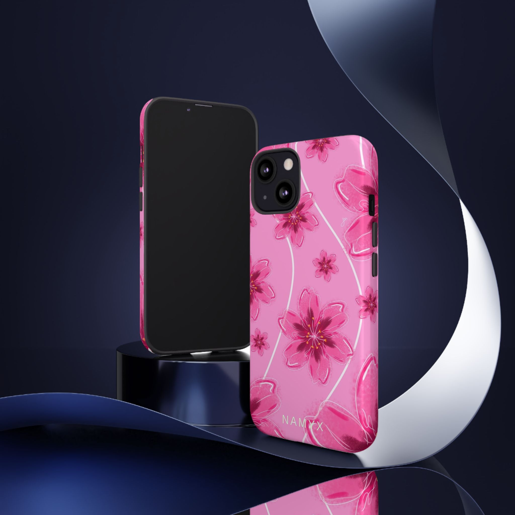 Pink Cherry Blossom Tough Phone Case — Floral Protective Cover