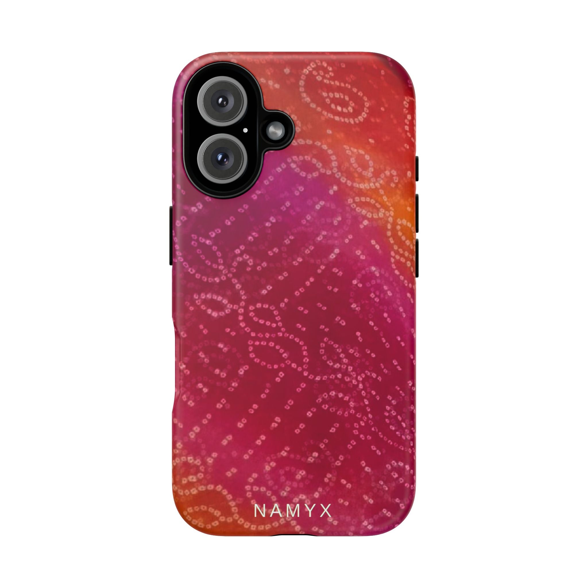 Floral Bandana Tough Case — Protective Phone Case with Pink Orange Paisley Design