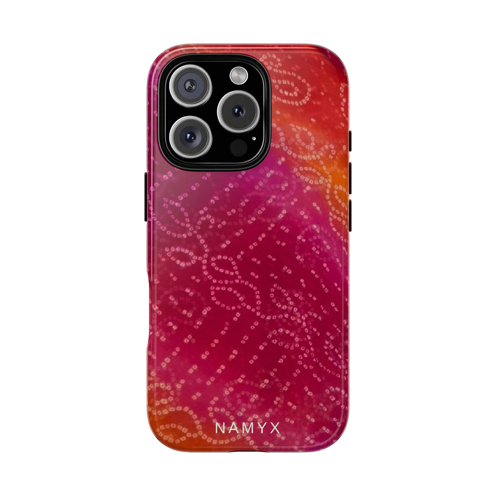 Floral Bandana Tough Case — Protective Phone Case with Pink Orange Paisley Design