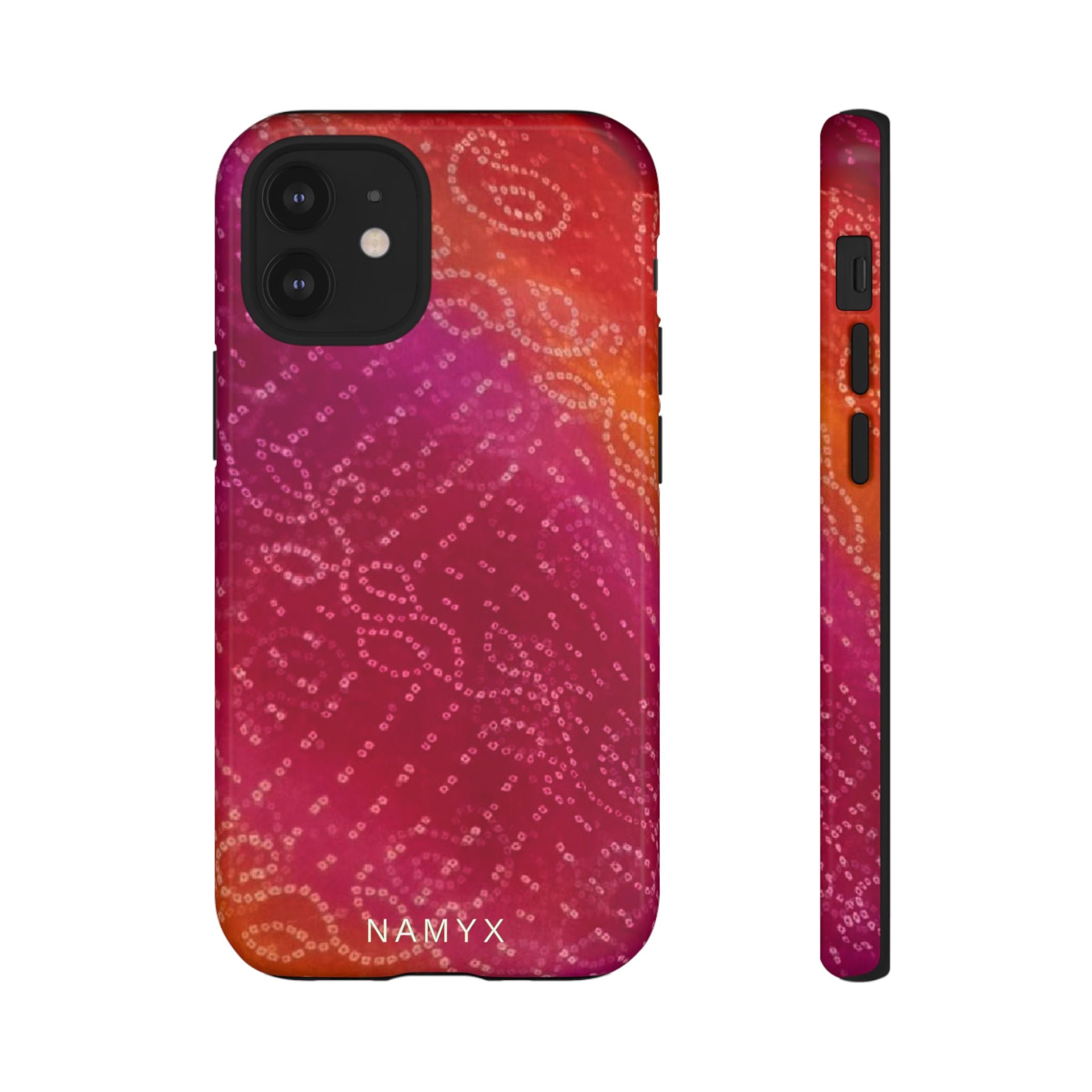 Floral Bandana Tough Case — Protective Phone Case with Pink Orange Paisley Design