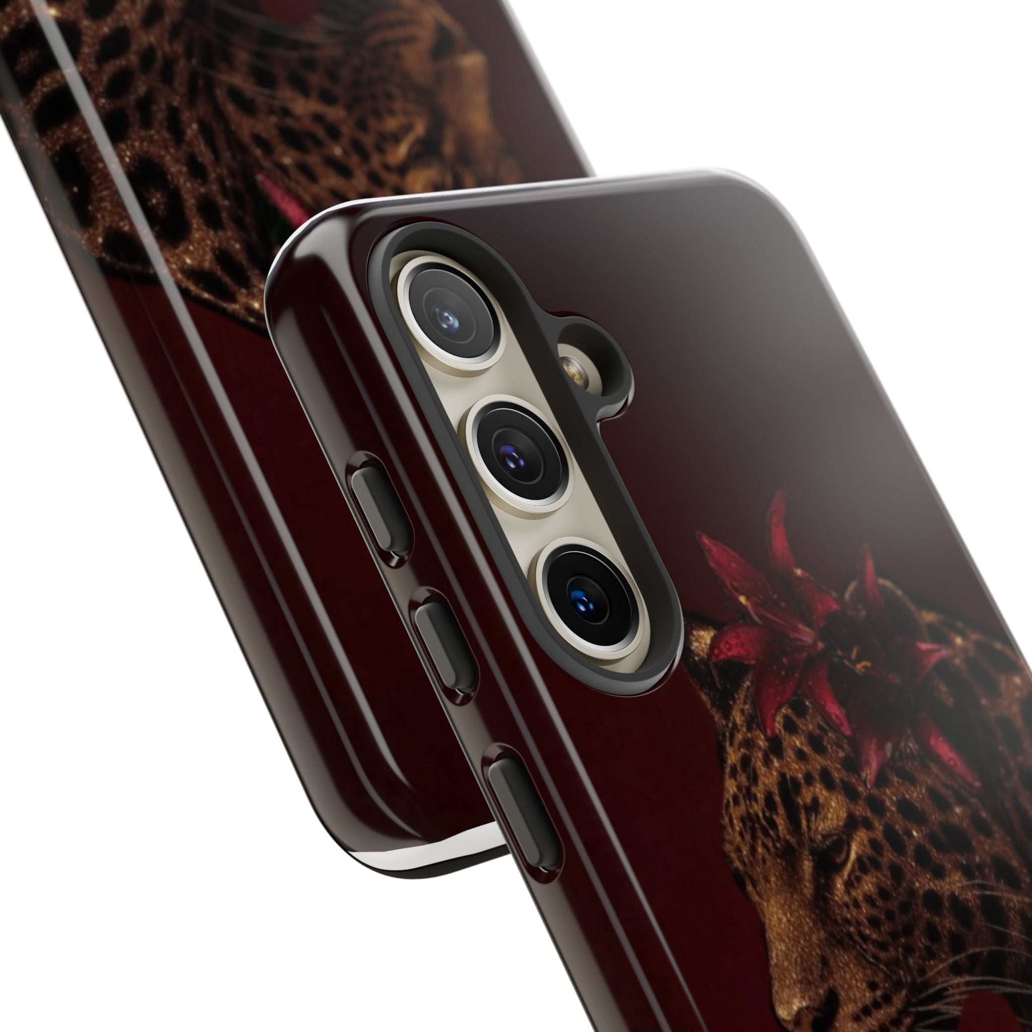Leopard Floral Tough Phone Case