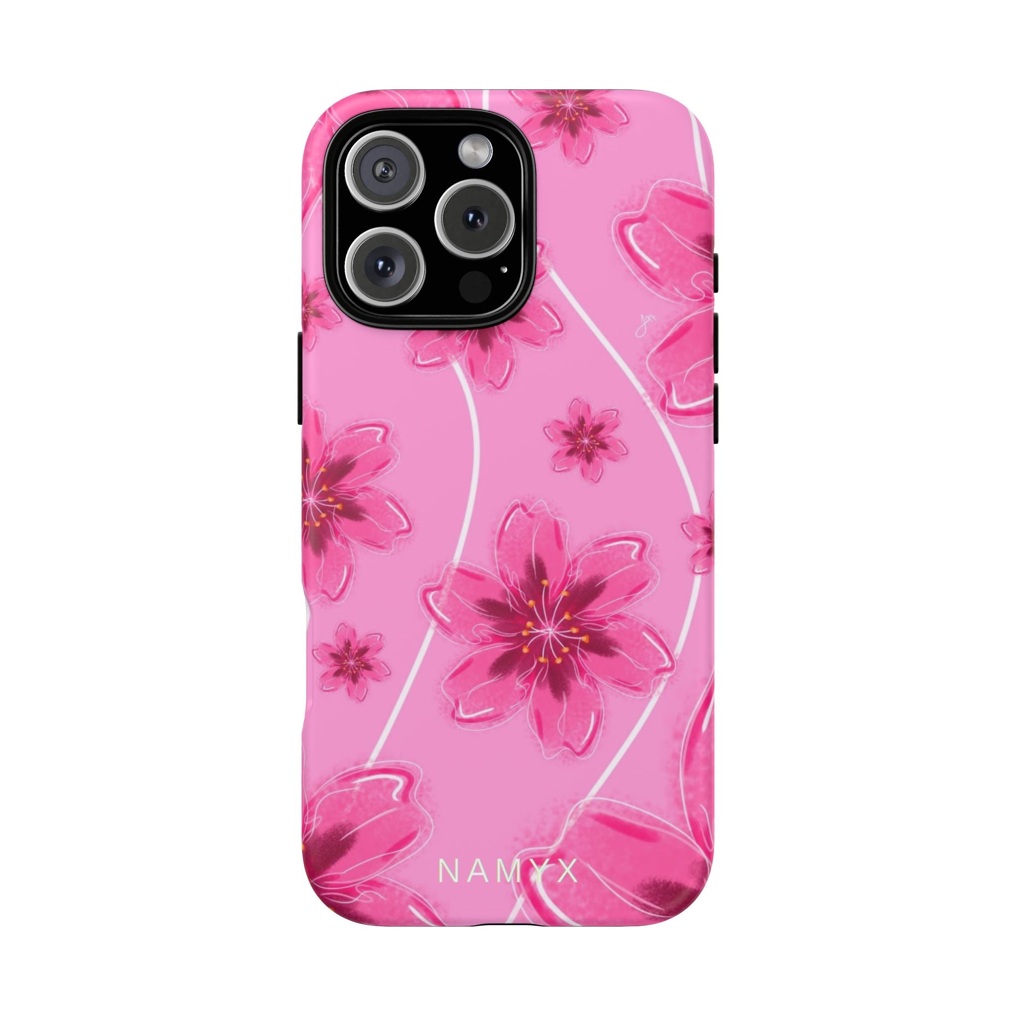 Pink Cherry Blossom Tough Phone Case — Floral Protective Cover