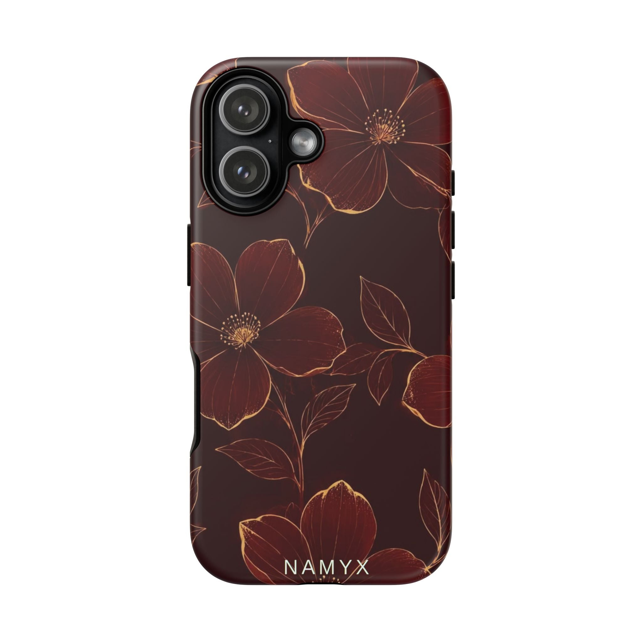 Floral Tough Case — Dark Red Botanical Phone Case