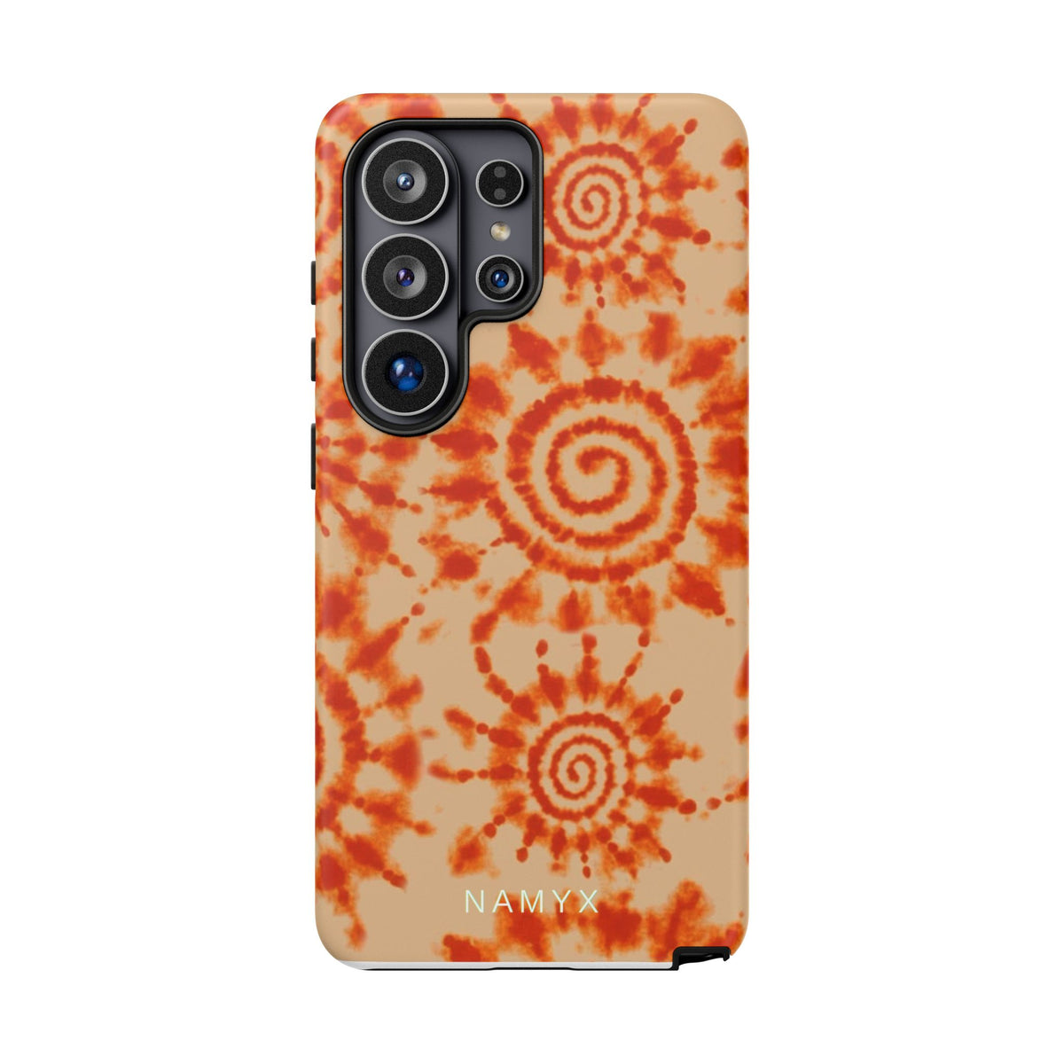 Tie-Dye Spiral Tough Phone Case — Orange Retro Protective Case
