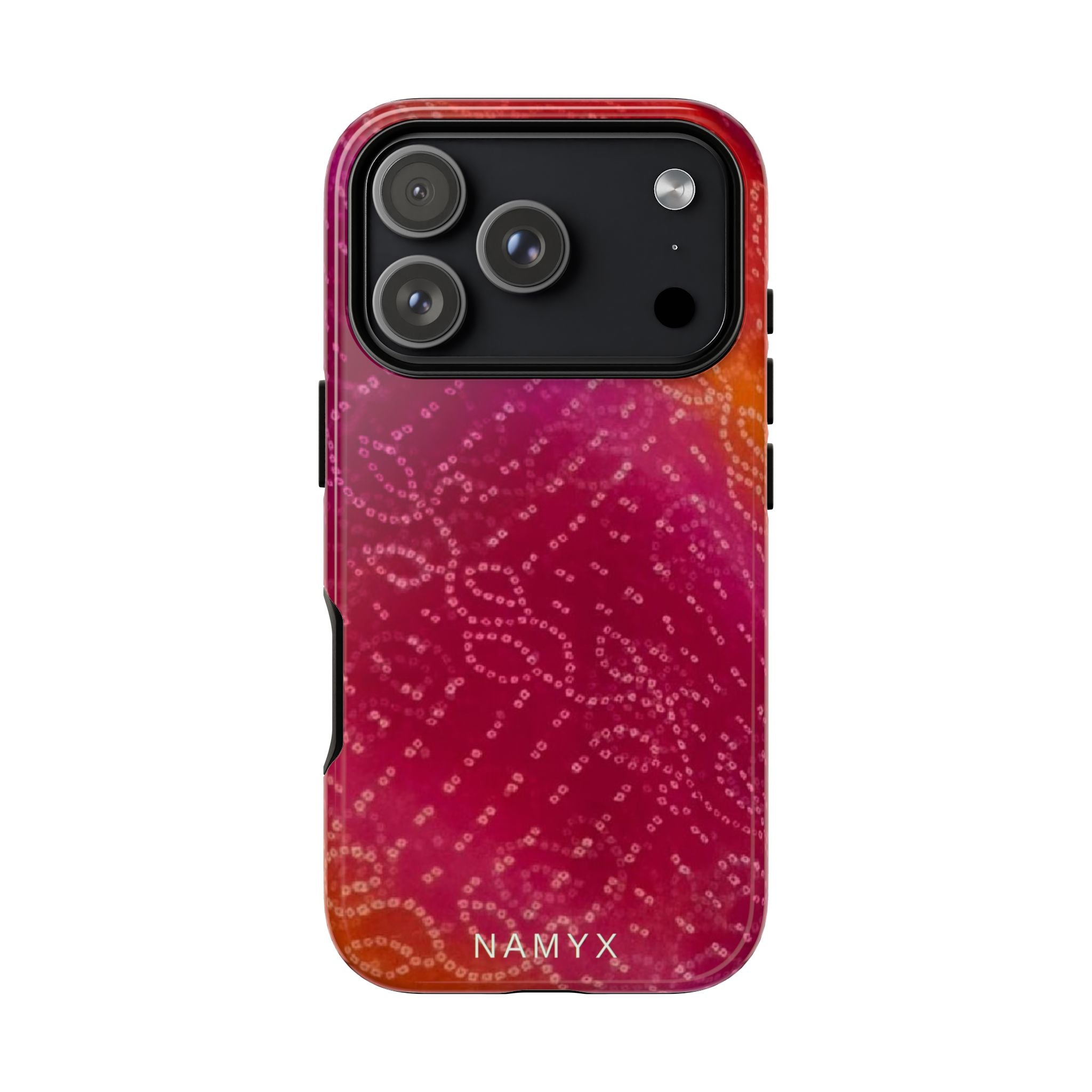 Floral Bandana Tough Case — Protective Phone Case with Pink Orange Paisley Design