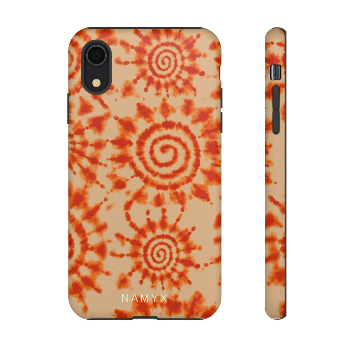 Tie-Dye Spiral Tough Phone Case — Orange Retro Protective Case
