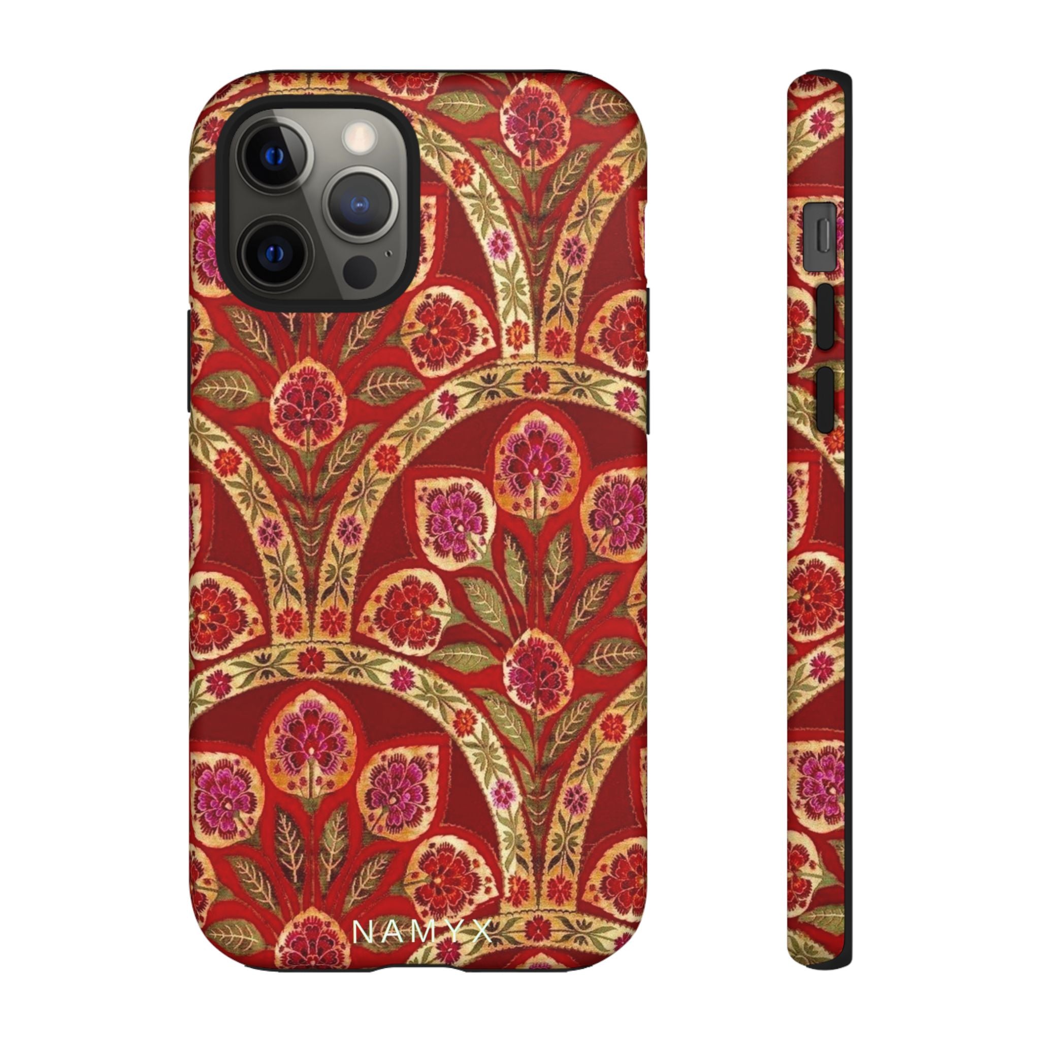 Floral Paisley Tough Phone Case — Red Gold Vintage Pattern
