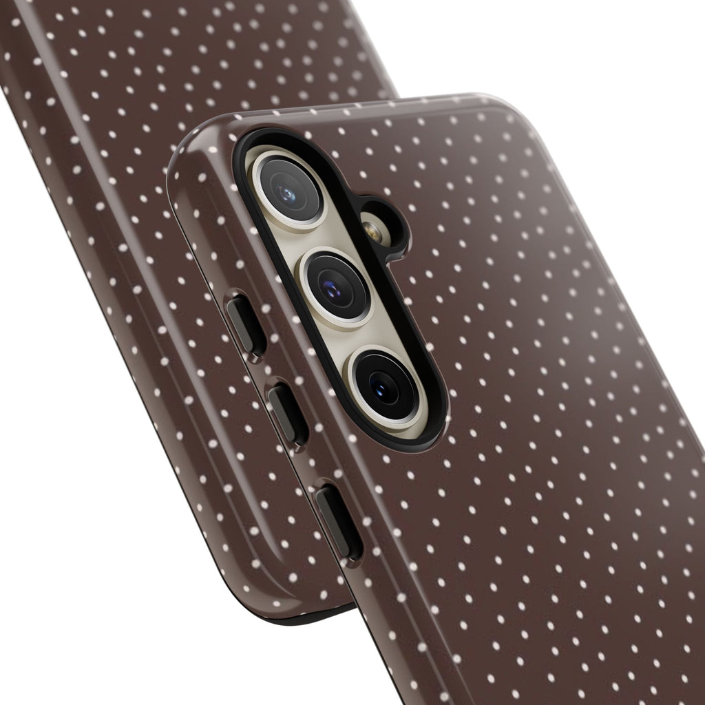 Brown Polka Dot Tough Phone Case - Slim Protective iPhone Cover