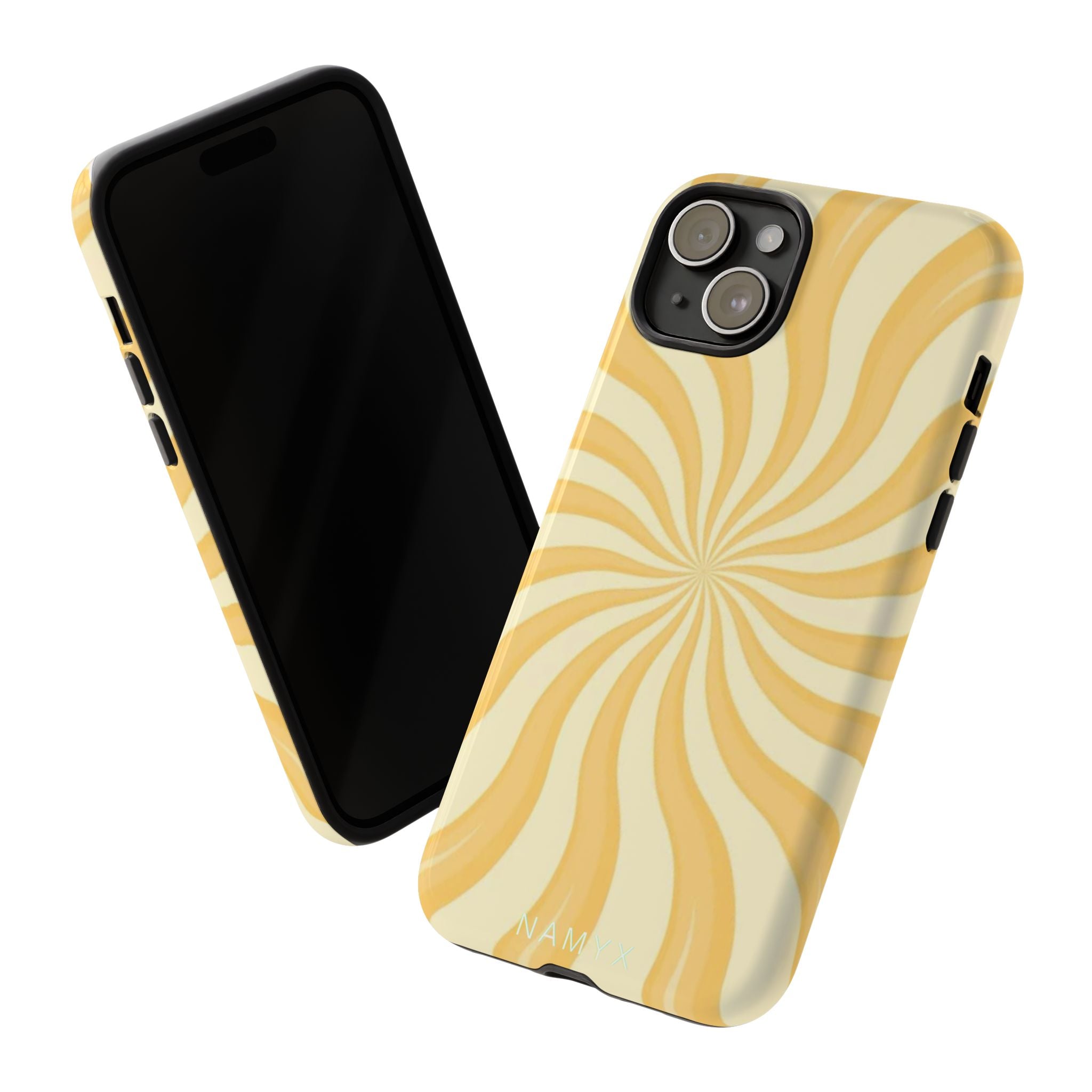 Phone Case — Retro Yellow Swirl Tough Protective Cover