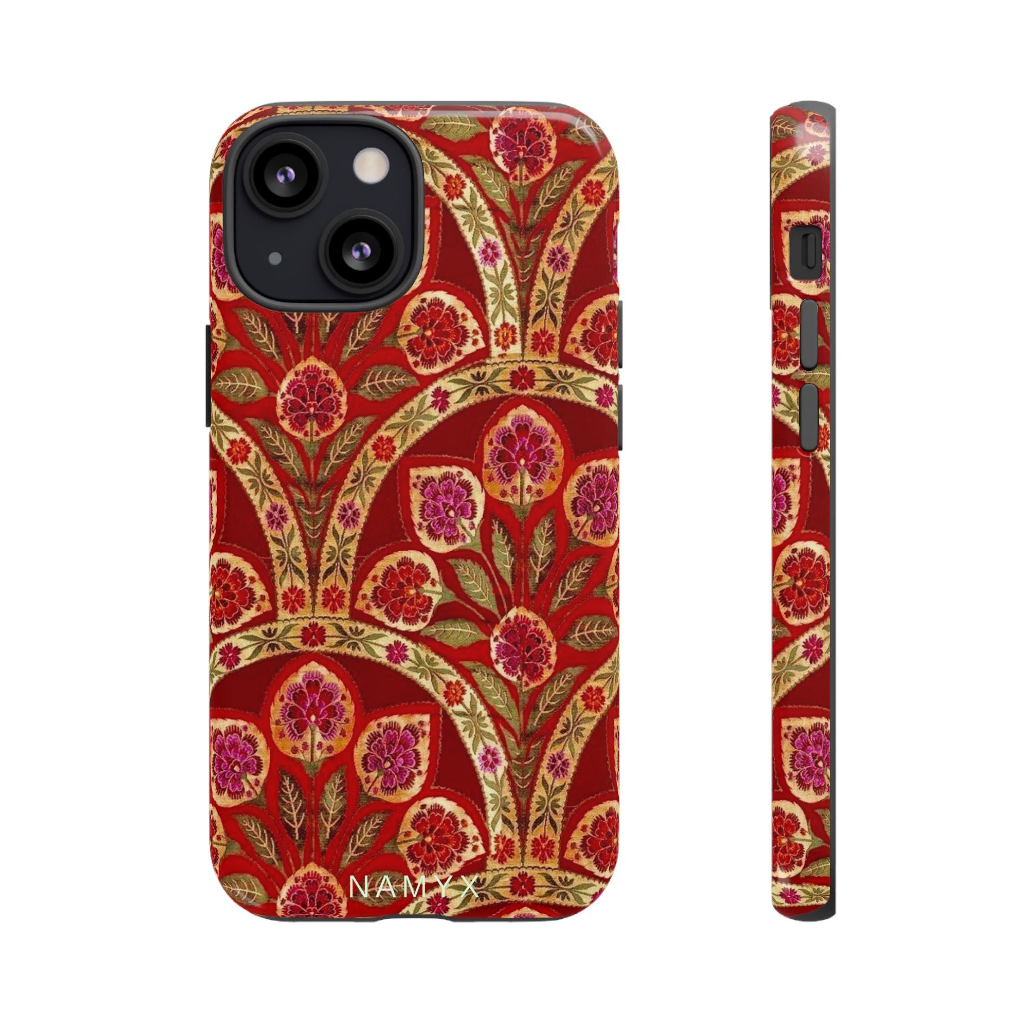 Floral Paisley Tough Phone Case — Red Gold Vintage Pattern