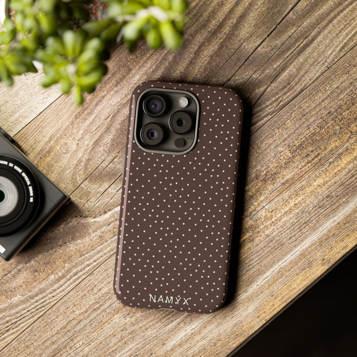 Brown Polka Dot Tough Phone Case - Slim Protective iPhone Cover