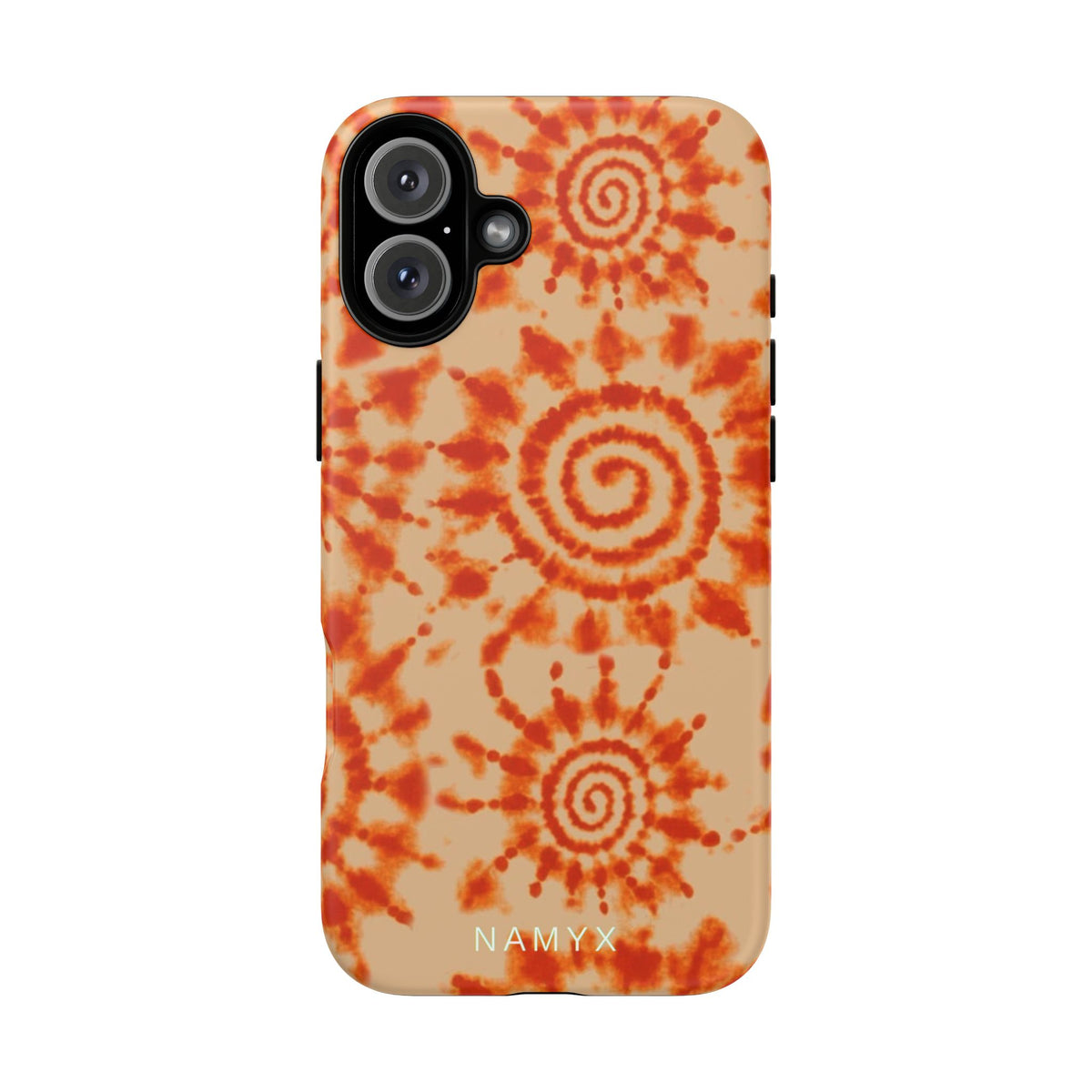 Tie-Dye Spiral Tough Phone Case — Orange Retro Protective Case