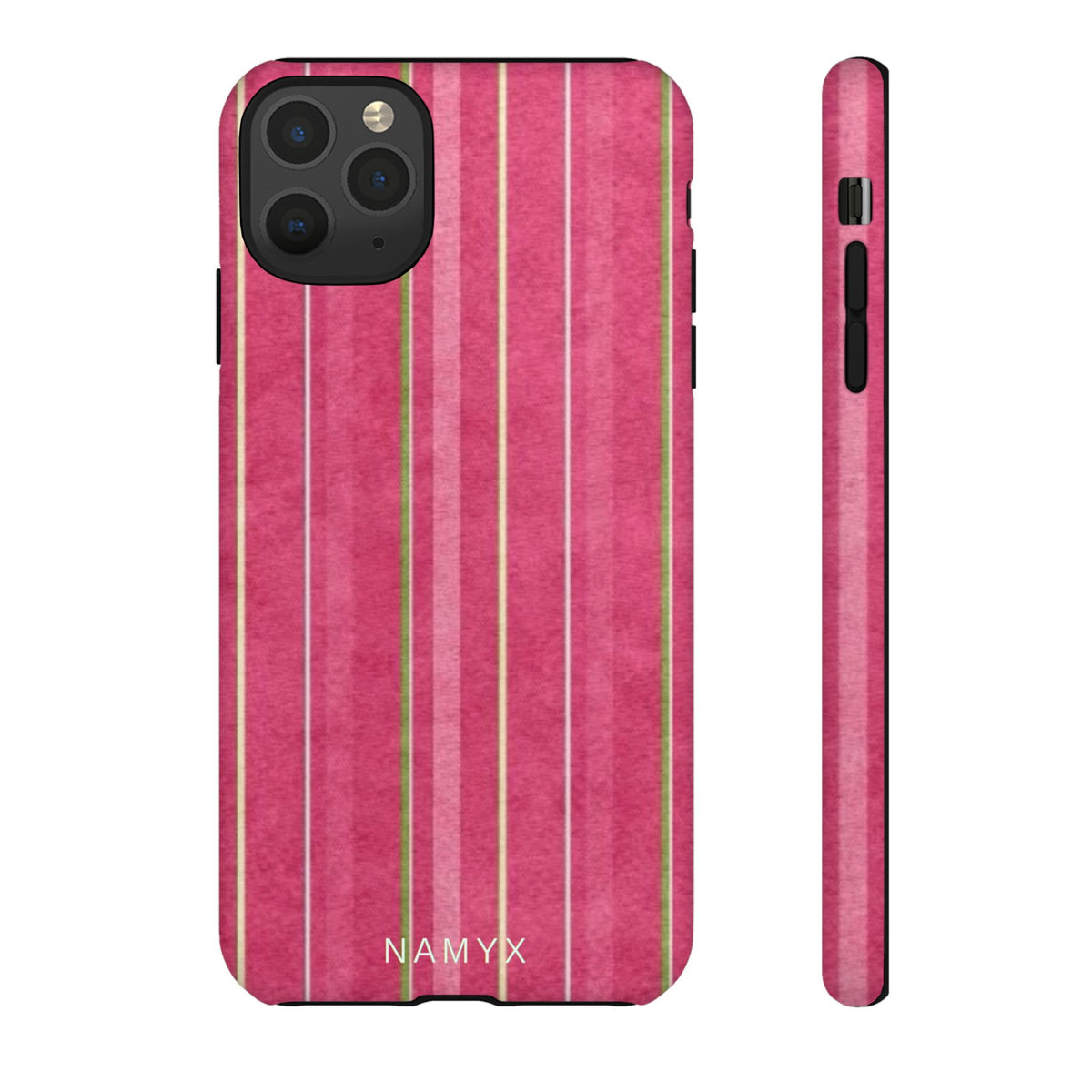 Pink Vertical Stripe Tough Phone Case — Durable Protective iPhone Cover with Subtle Vintage Stripes