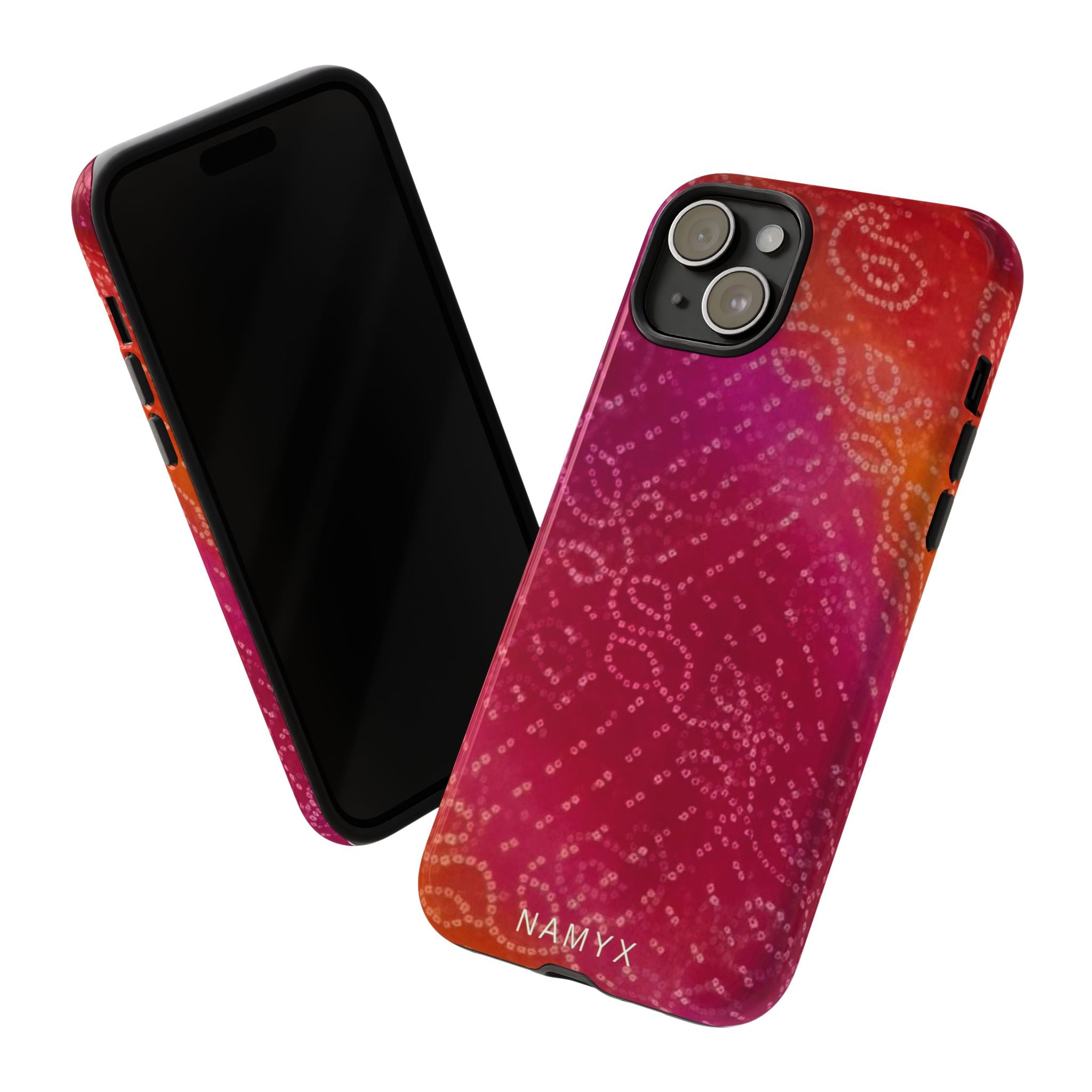 Floral Bandana Tough Case — Protective Phone Case with Pink Orange Paisley Design