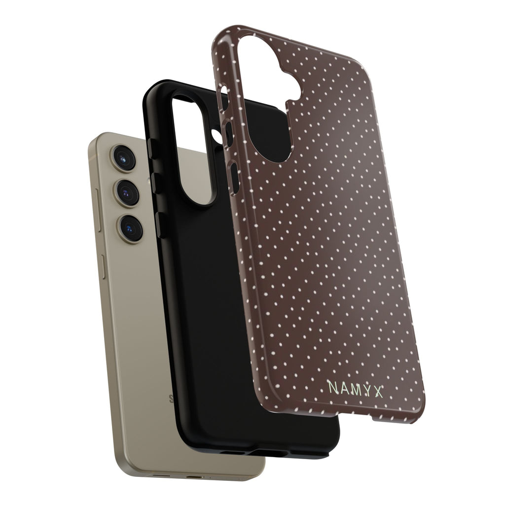 Brown Polka Dot Tough Phone Case - Slim Protective iPhone Cover
