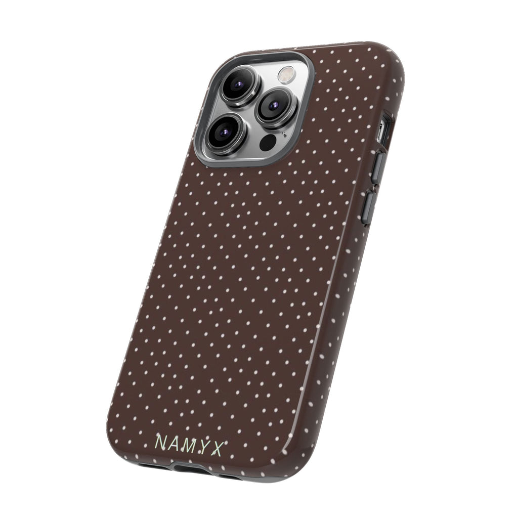Brown Polka Dot Tough Phone Case - Slim Protective iPhone Cover