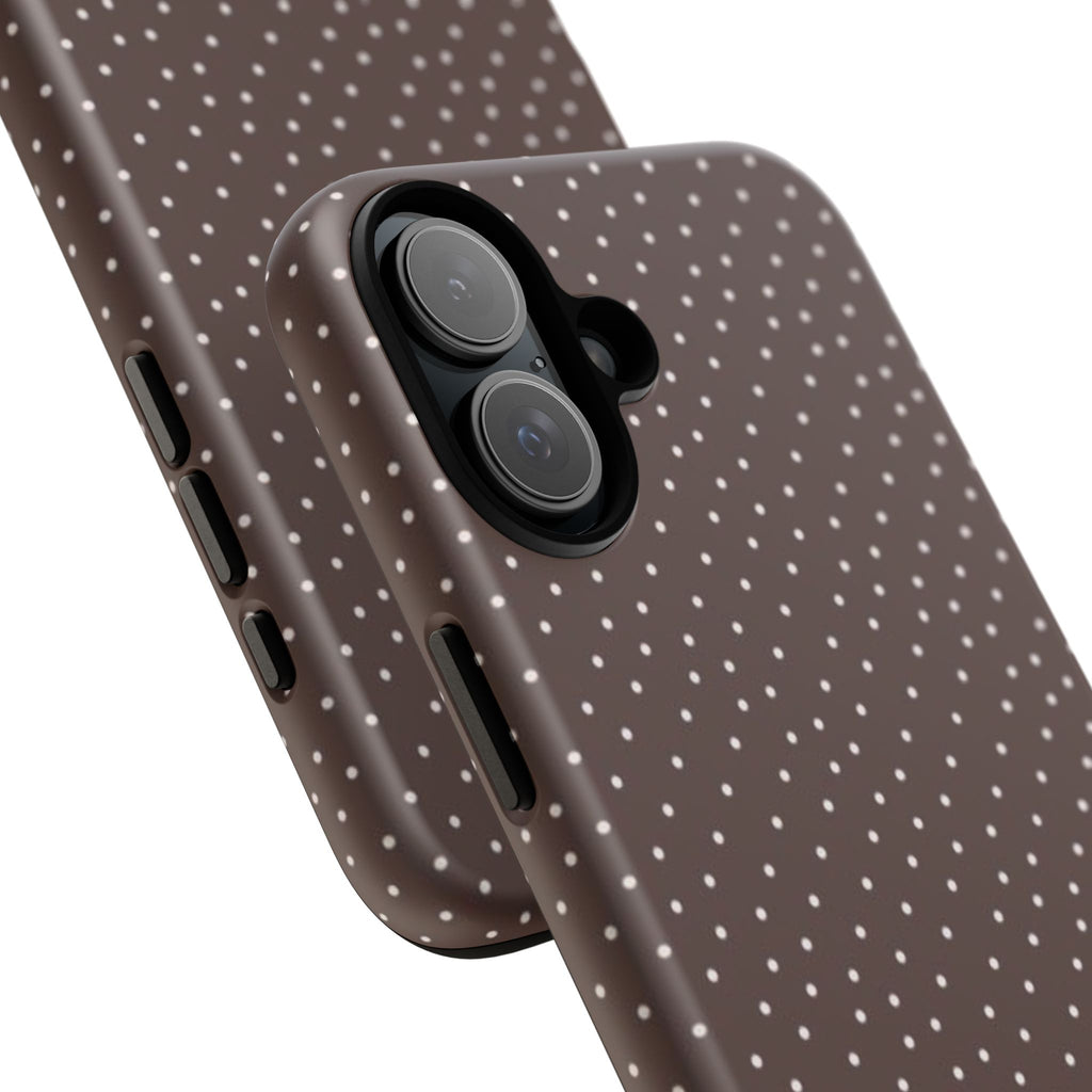 Brown Polka Dot Tough Phone Case - Slim Protective iPhone Cover