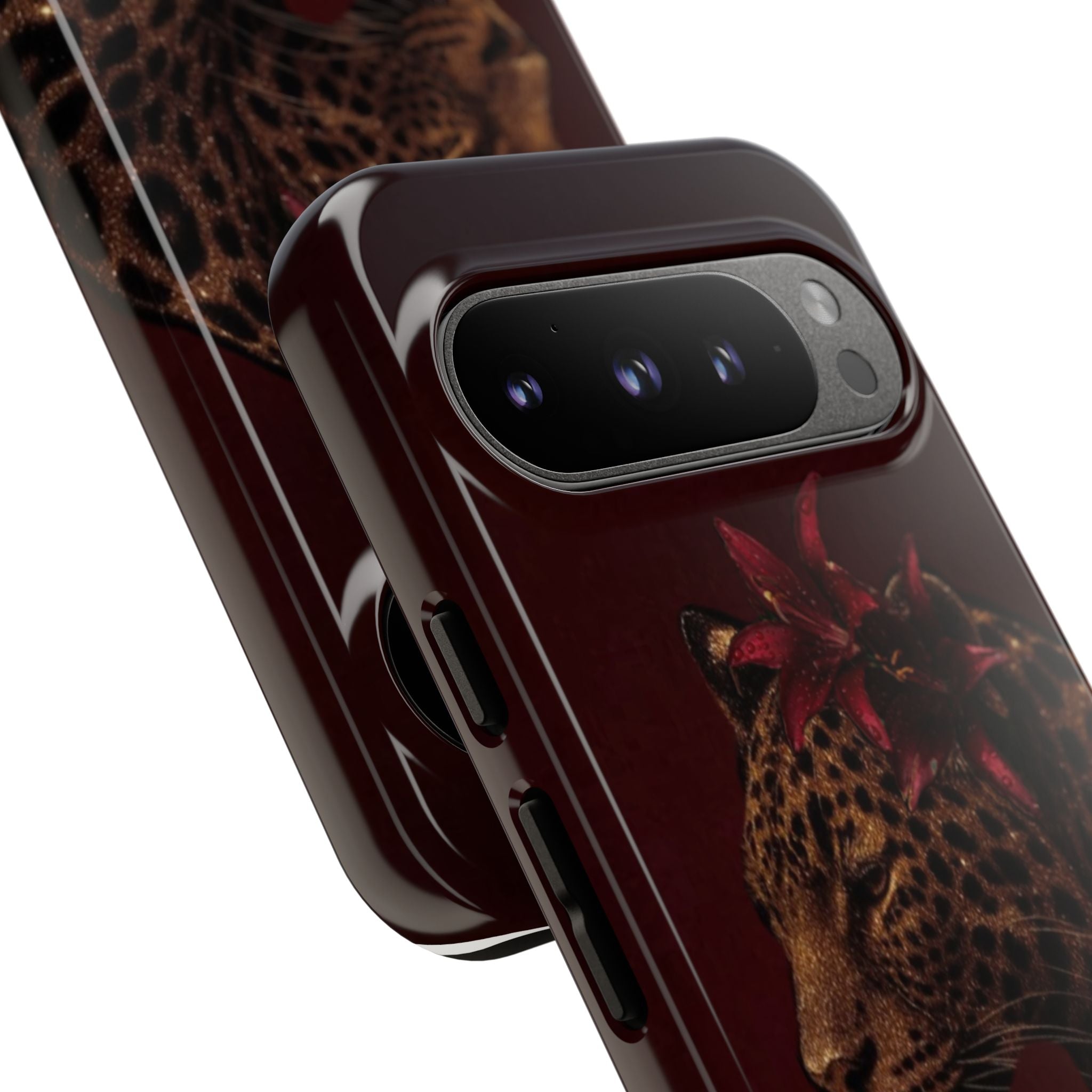 Leopard Floral Tough Phone Case