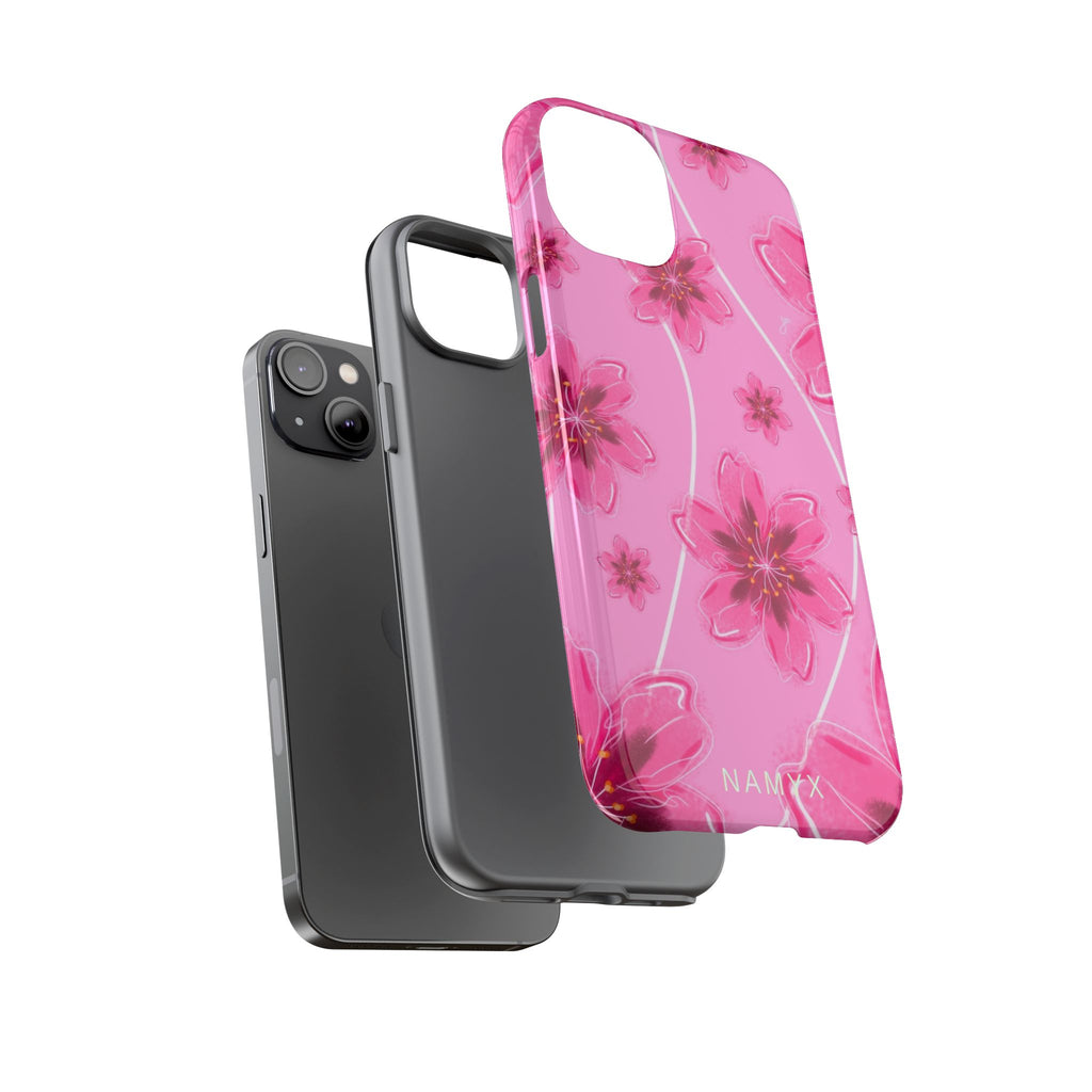 Pink Cherry Blossom Tough Phone Case — Floral Protective Cover