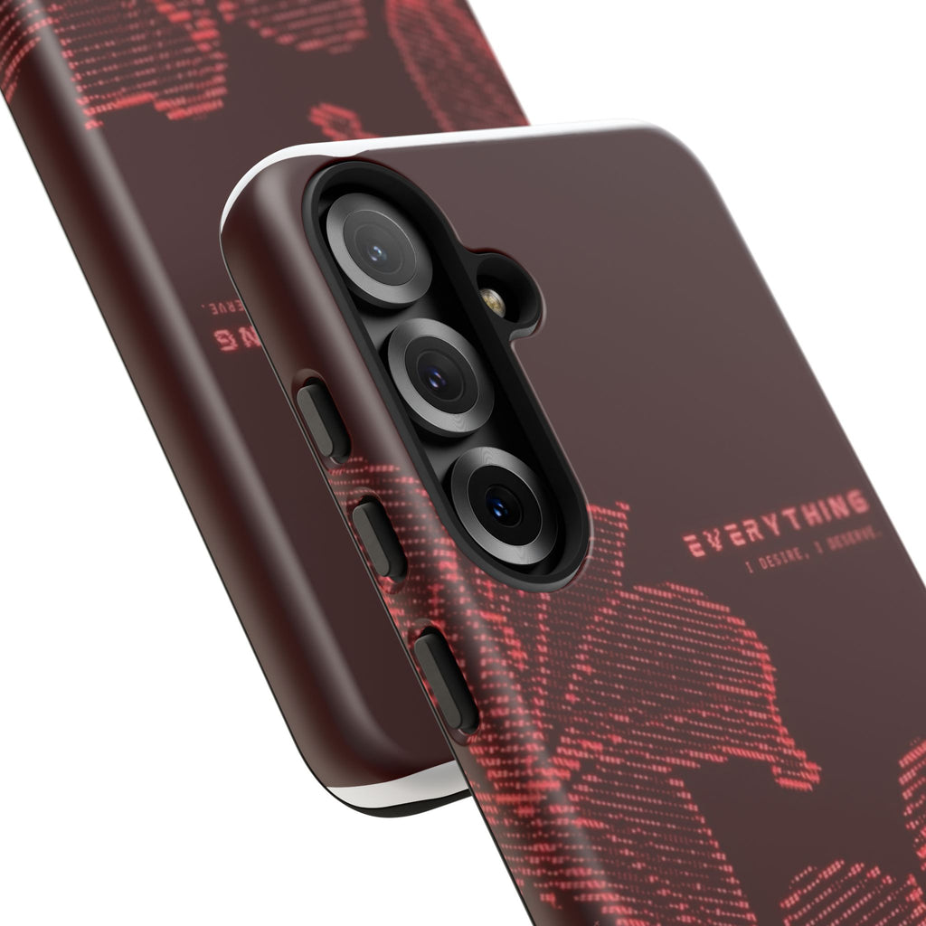 Floral Tough Phone Case — 'Everything' Burgundy Protective Cover