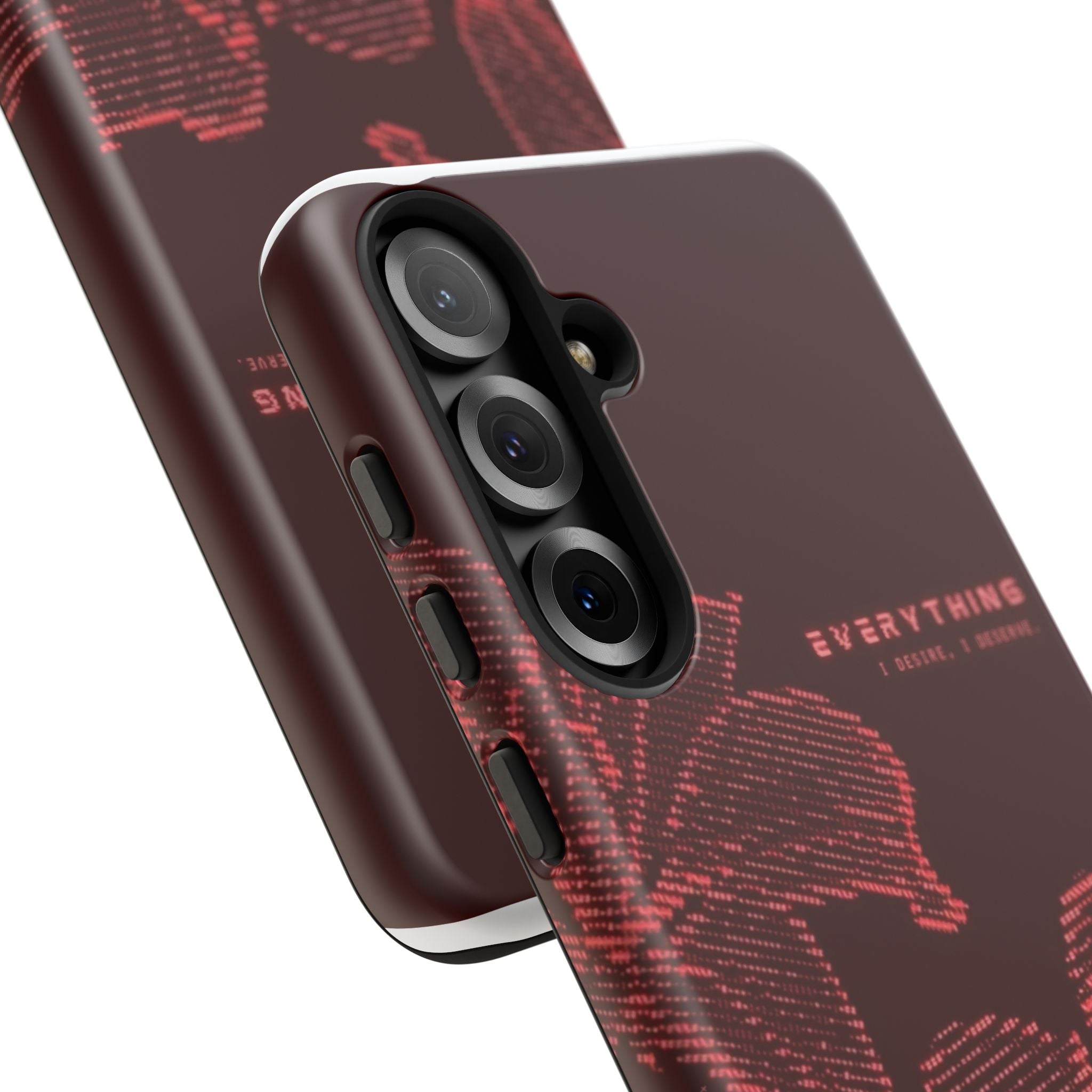 Floral Tough Phone Case — 'Everything' Burgundy Protective Cover