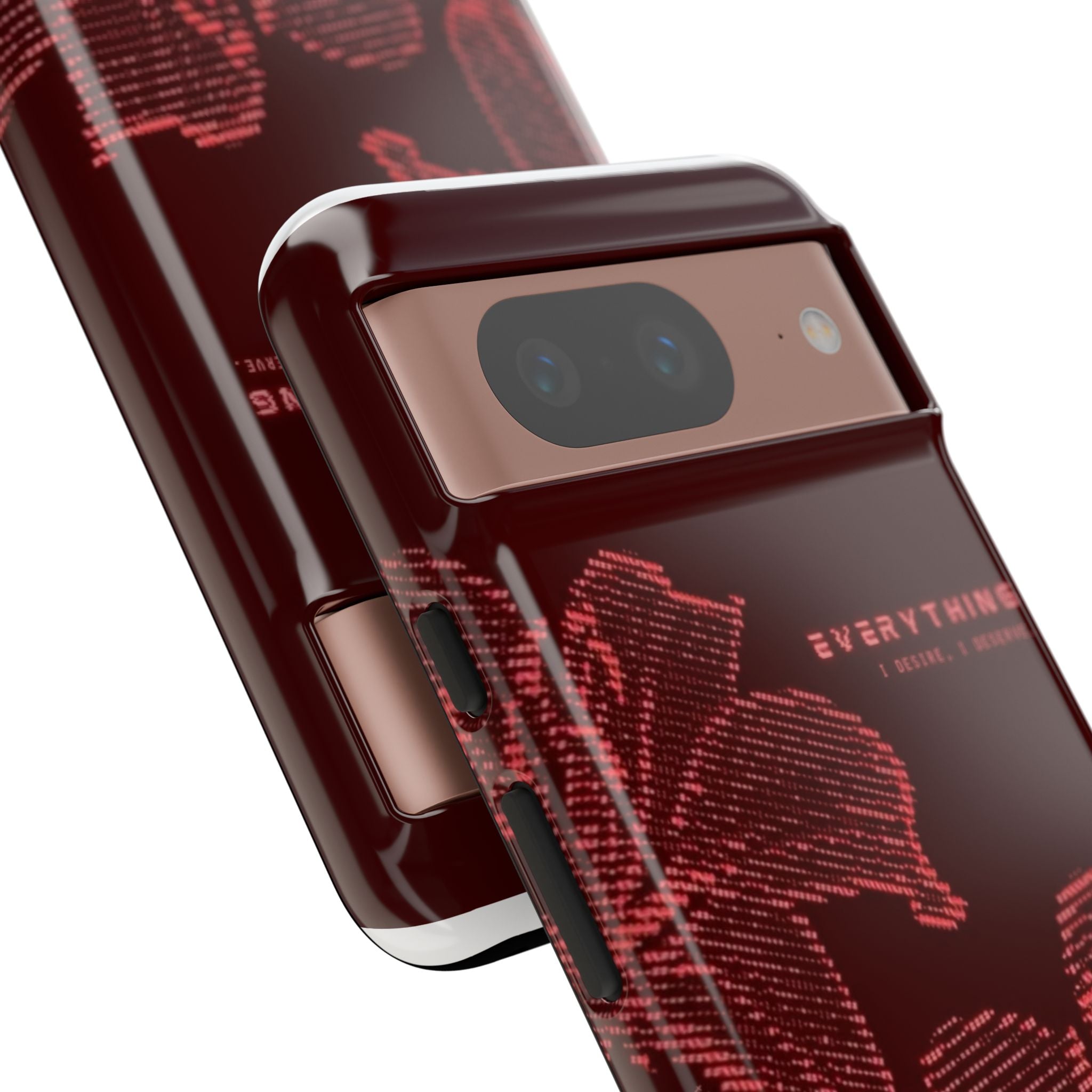 Floral Tough Phone Case — 'Everything' Burgundy Protective Cover