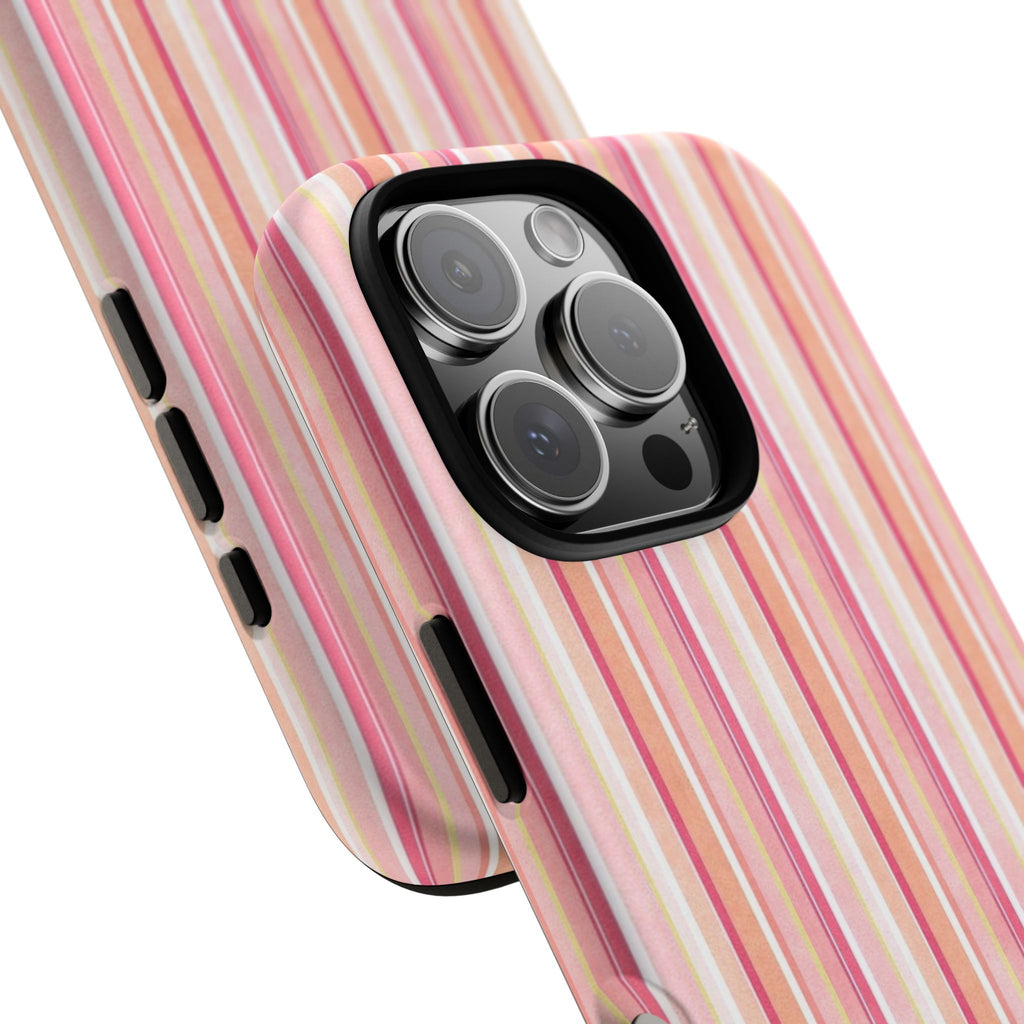Pink Vintage Stripe Tough Phone Case