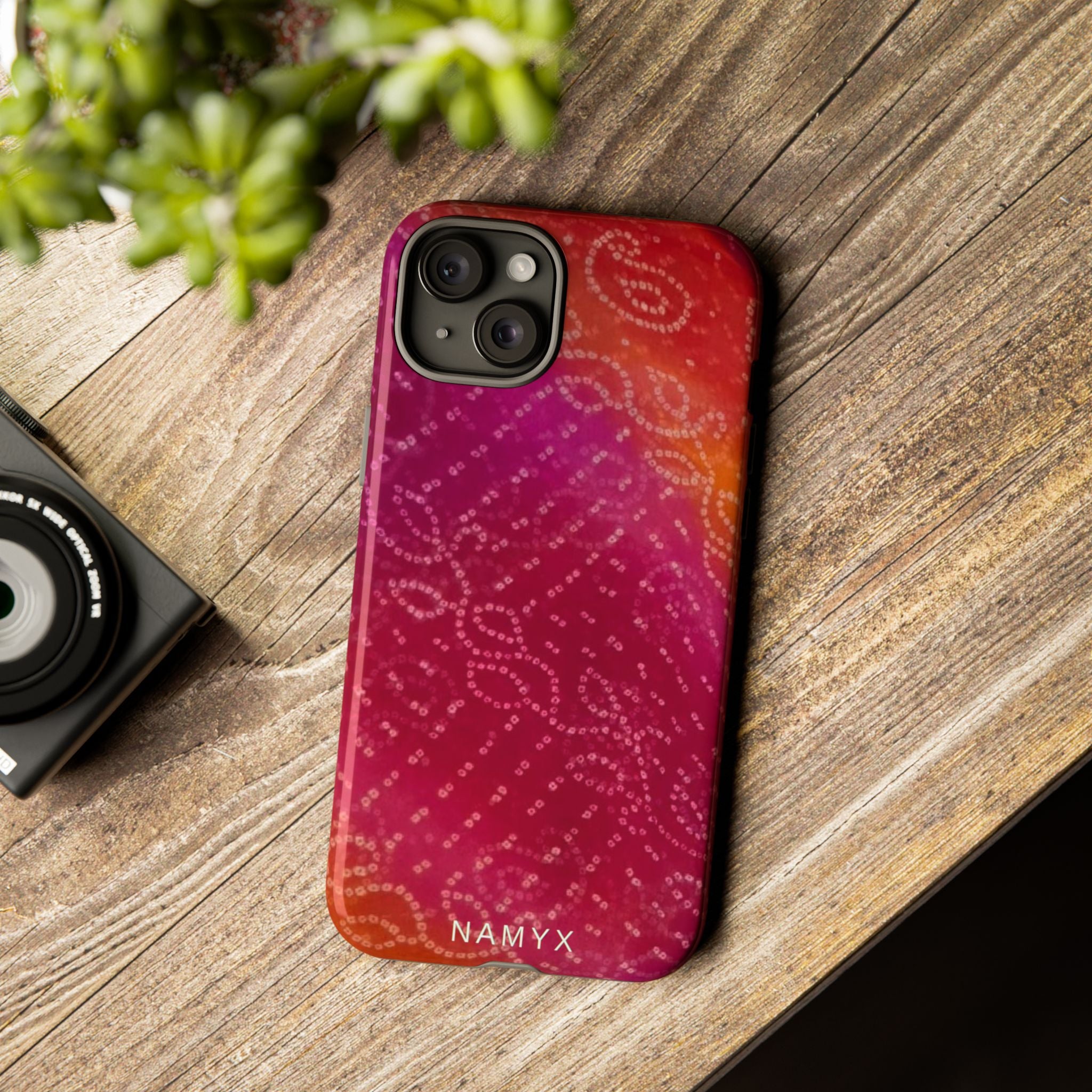 Floral Bandana Tough Case — Protective Phone Case with Pink Orange Paisley Design
