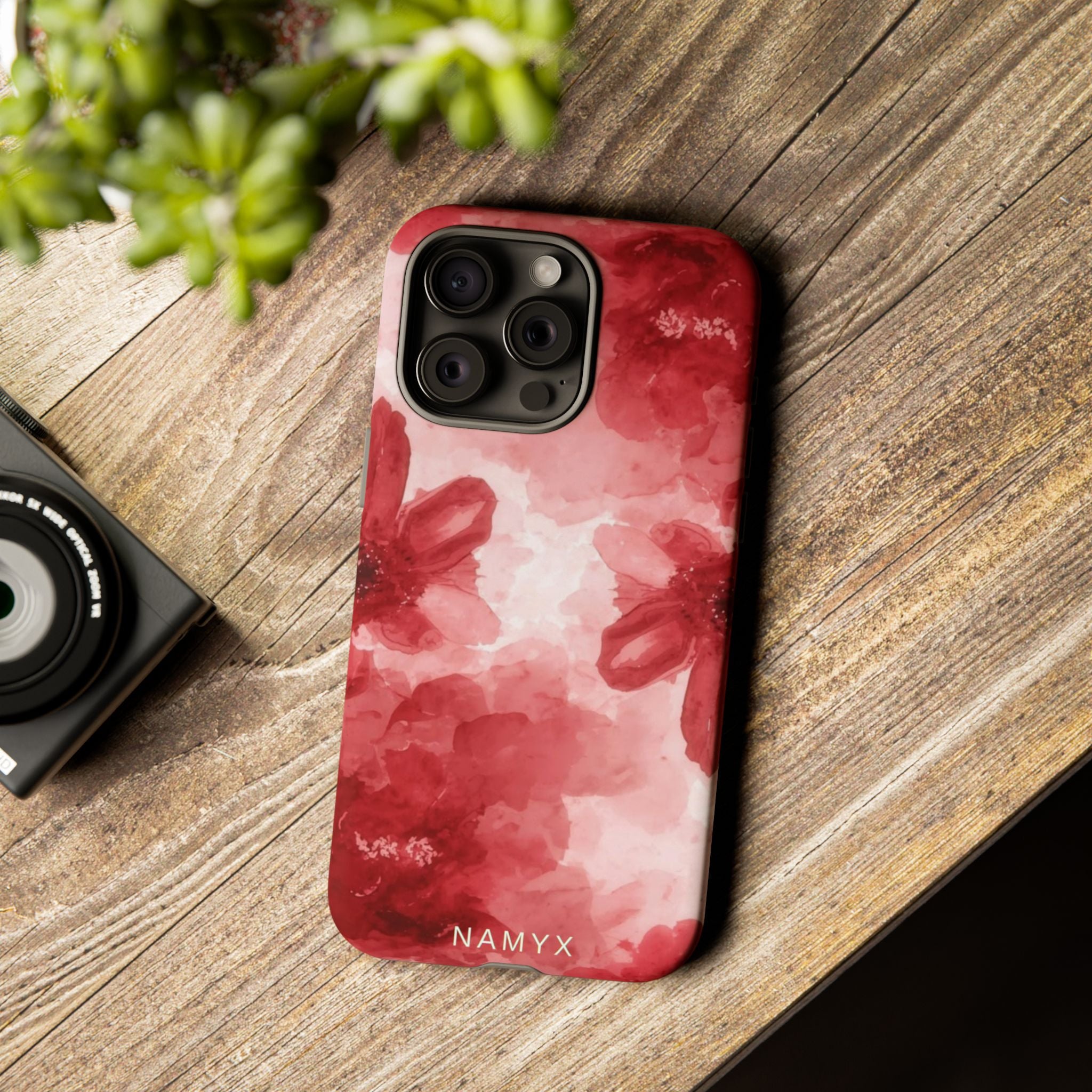 Floral Red Watercolor Tough Phone Case