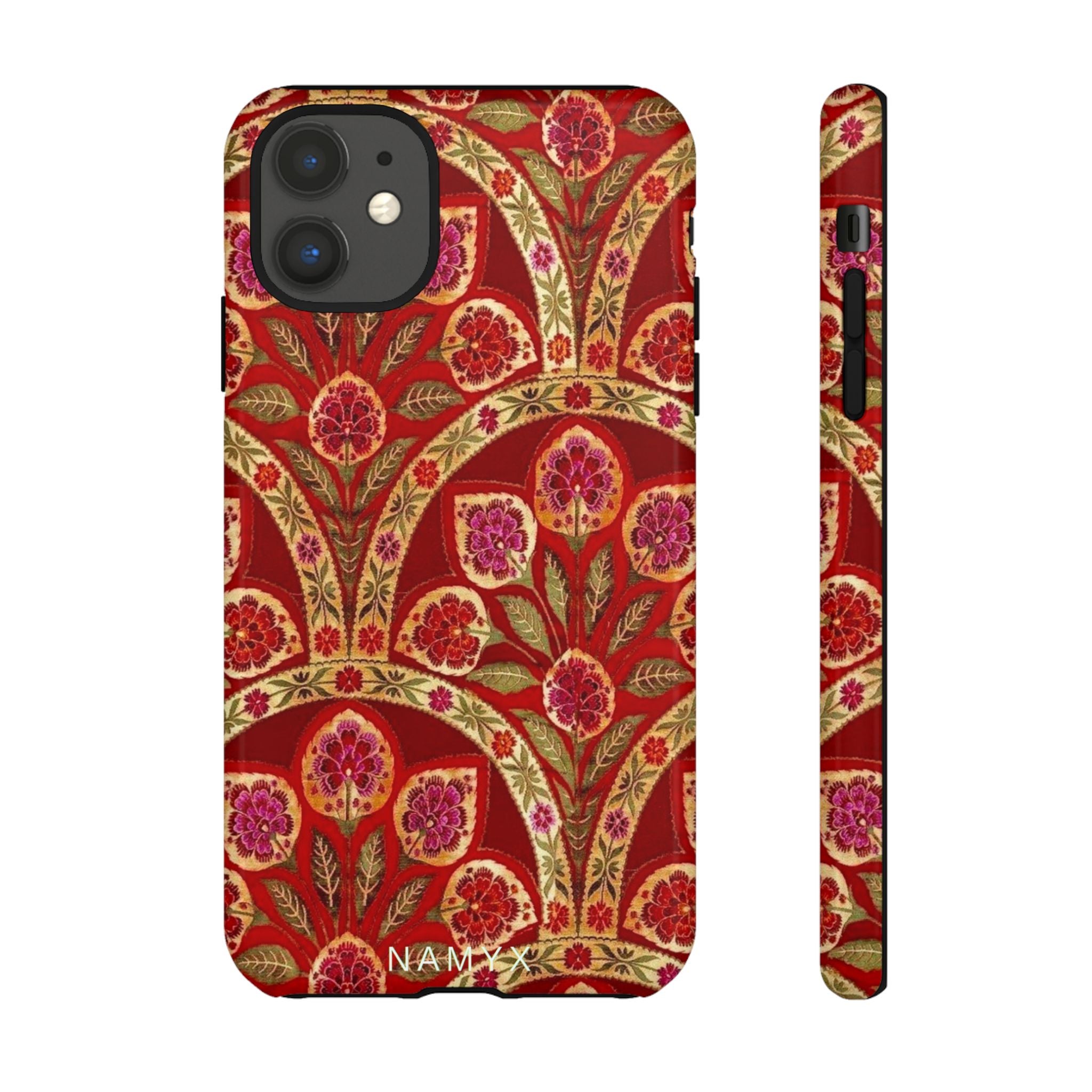 Floral Paisley Tough Phone Case — Red Gold Vintage Pattern