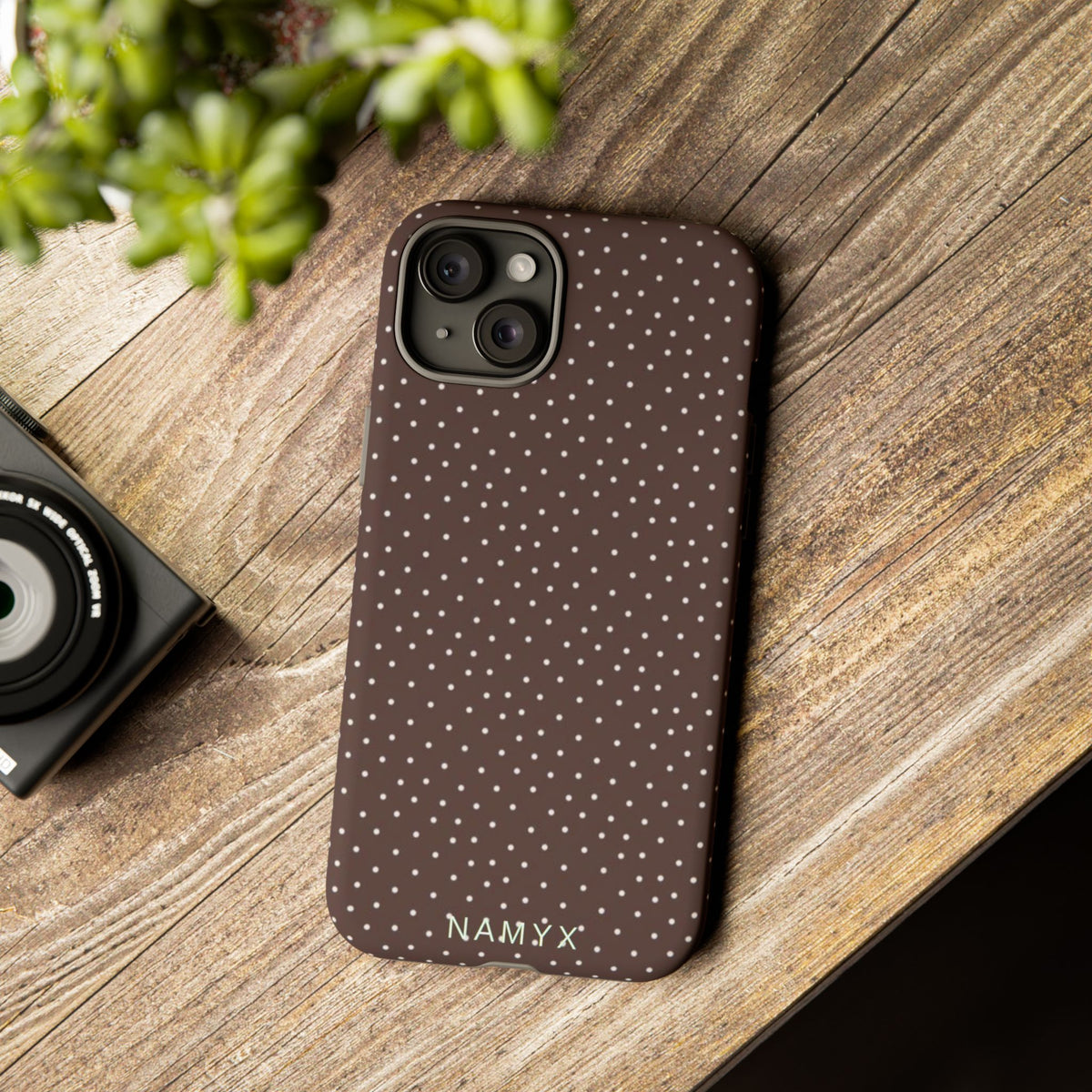 Brown Polka Dot Tough Phone Case - Slim Protective iPhone Cover