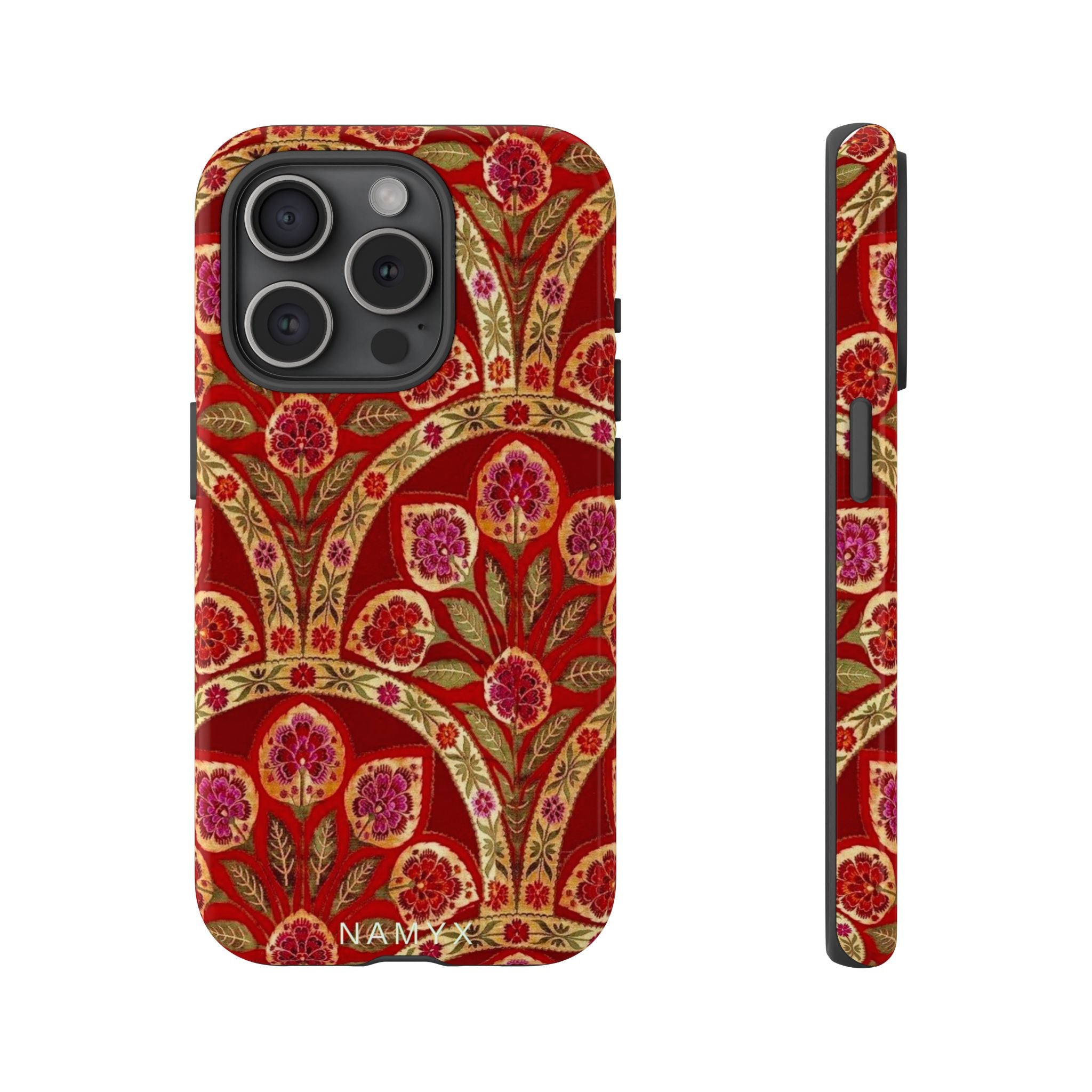 Floral Paisley Tough Phone Case — Red Gold Vintage Pattern