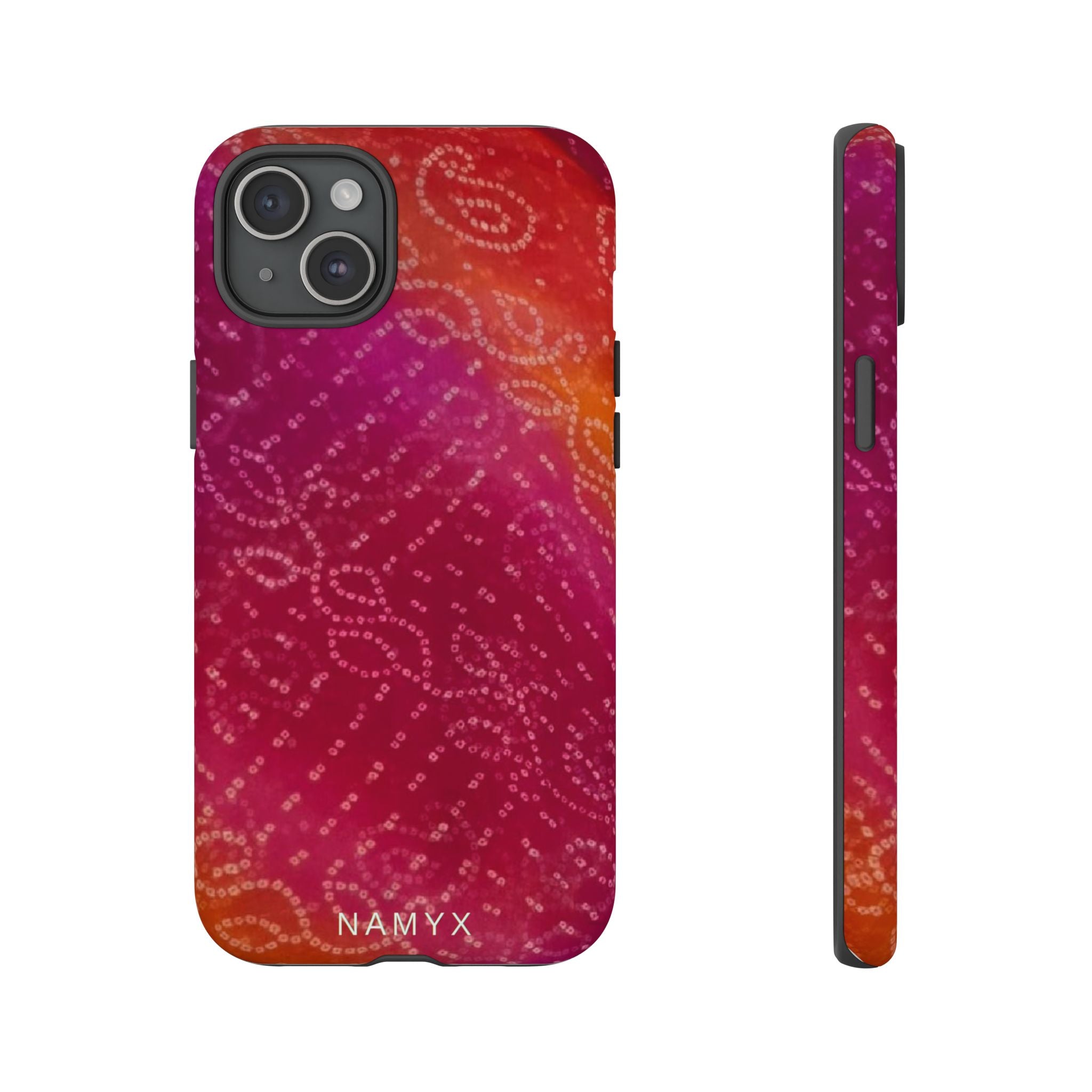 Floral Bandana Tough Case — Protective Phone Case with Pink Orange Paisley Design