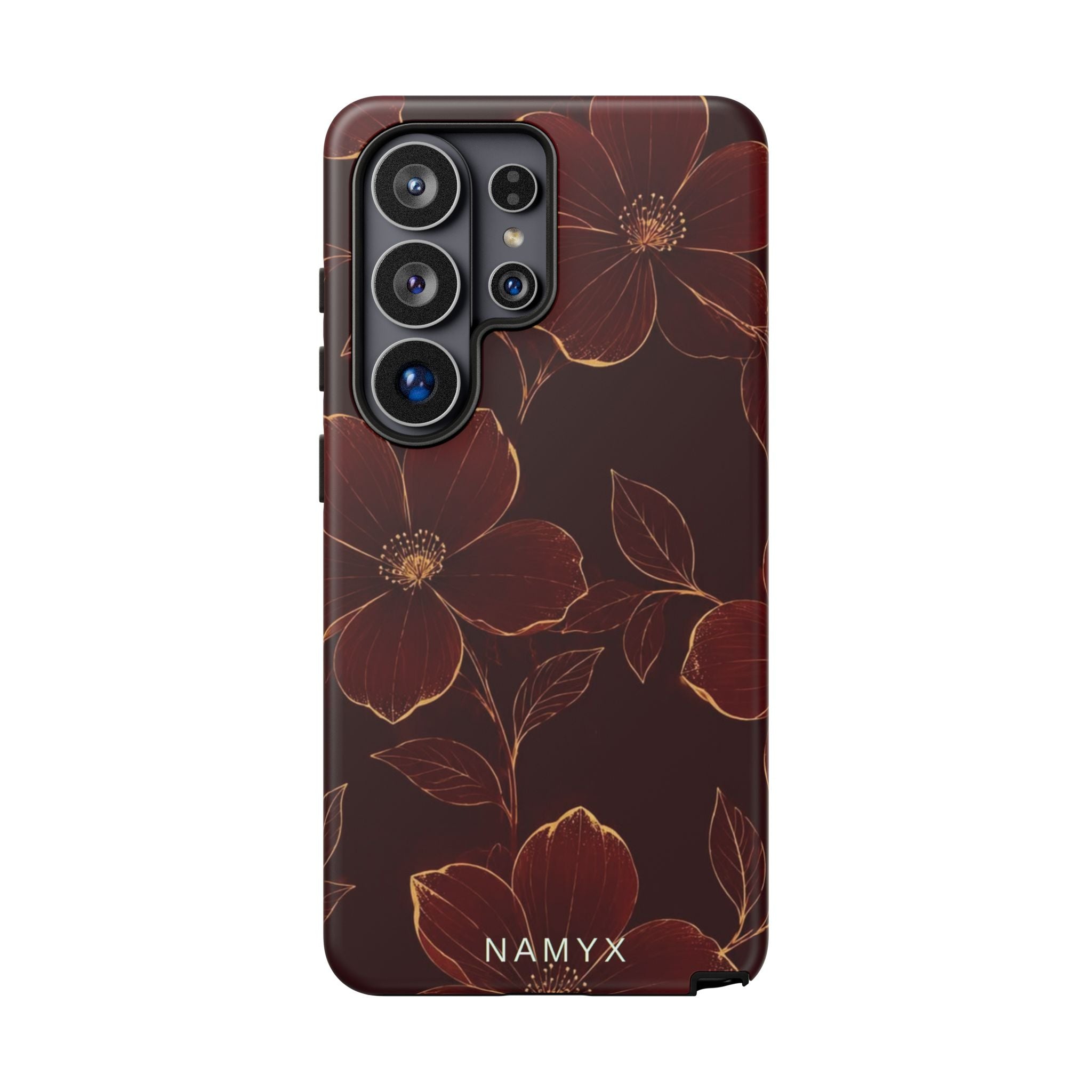 Floral Tough Case — Dark Red Botanical Phone Case
