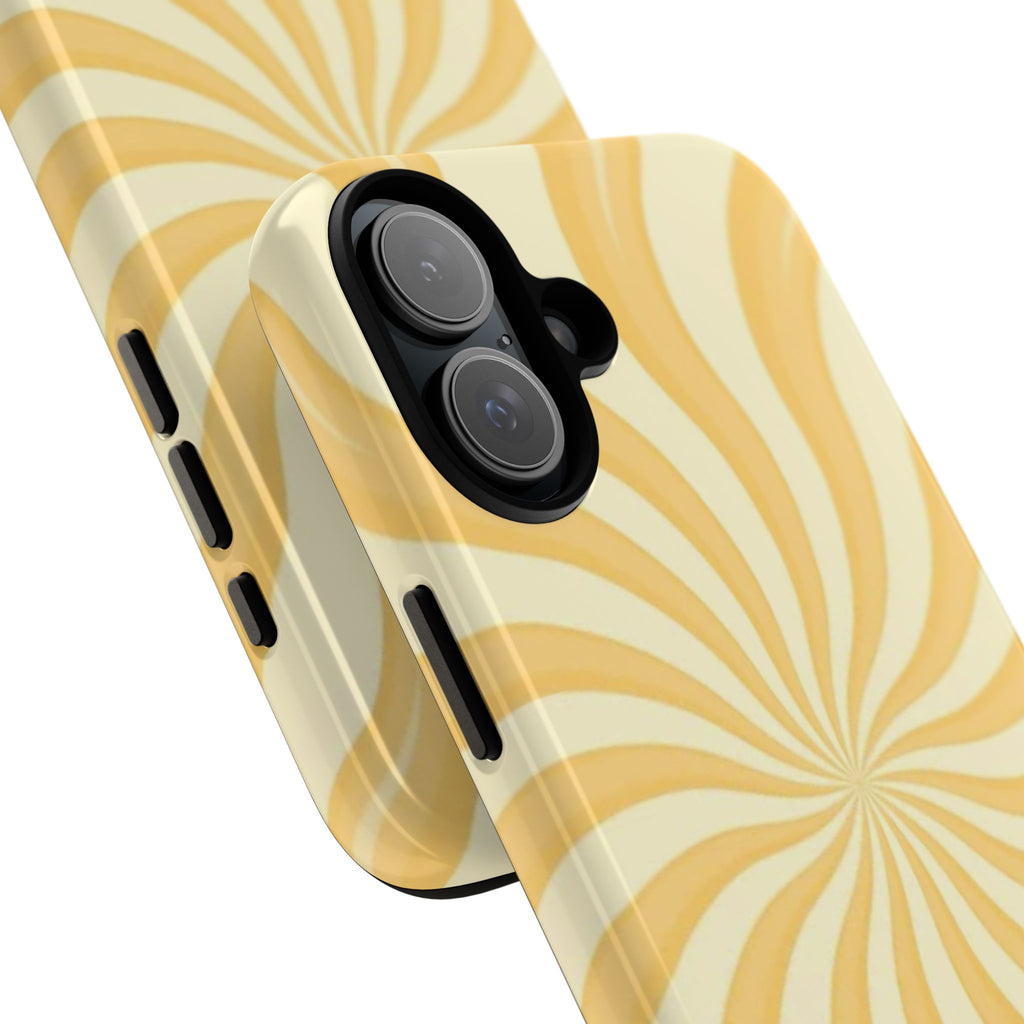 Phone Case — Retro Yellow Swirl Tough Protective Cover