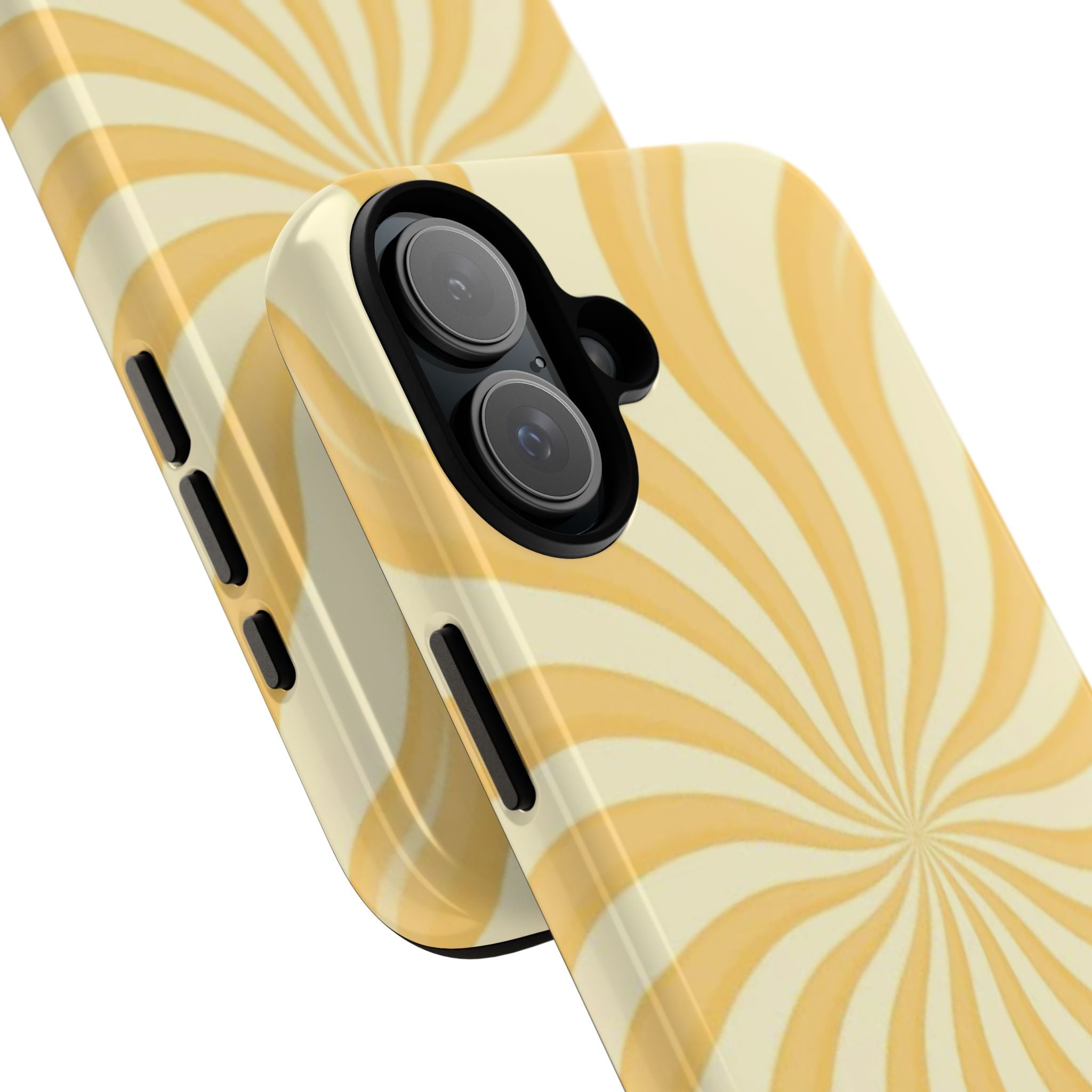 Phone Case — Retro Yellow Swirl Tough Protective Cover