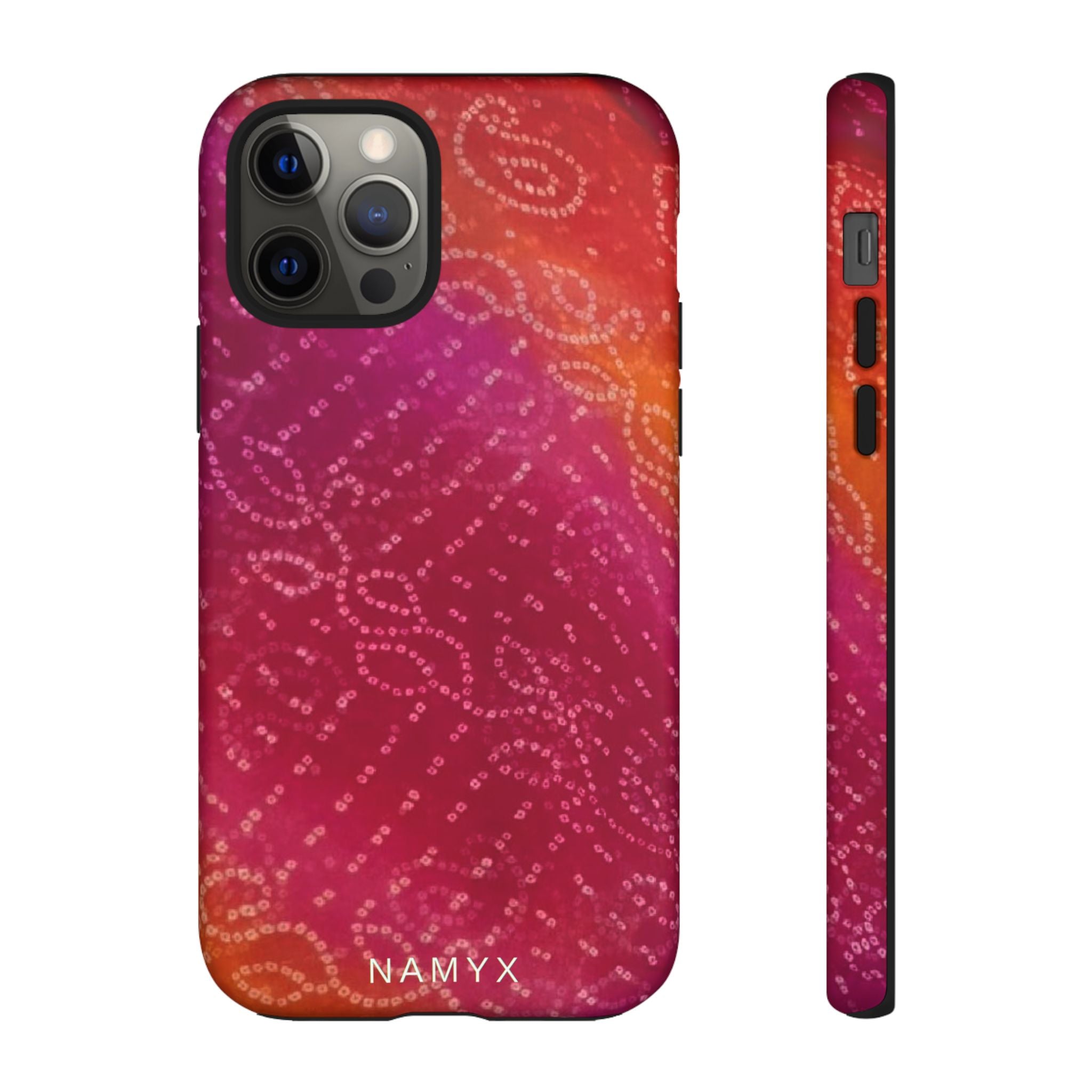 Floral Bandana Tough Case — Protective Phone Case with Pink Orange Paisley Design