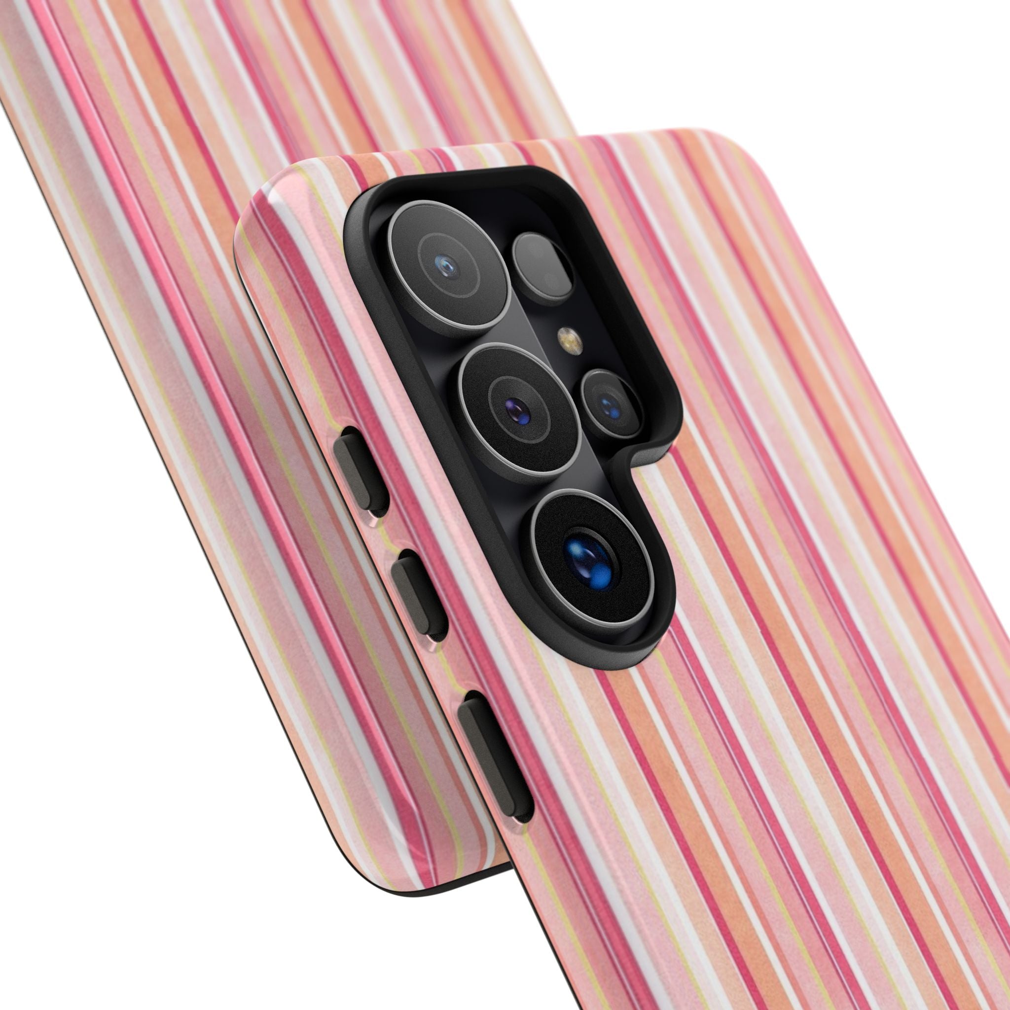 Pink Vintage Stripe Tough Phone Case